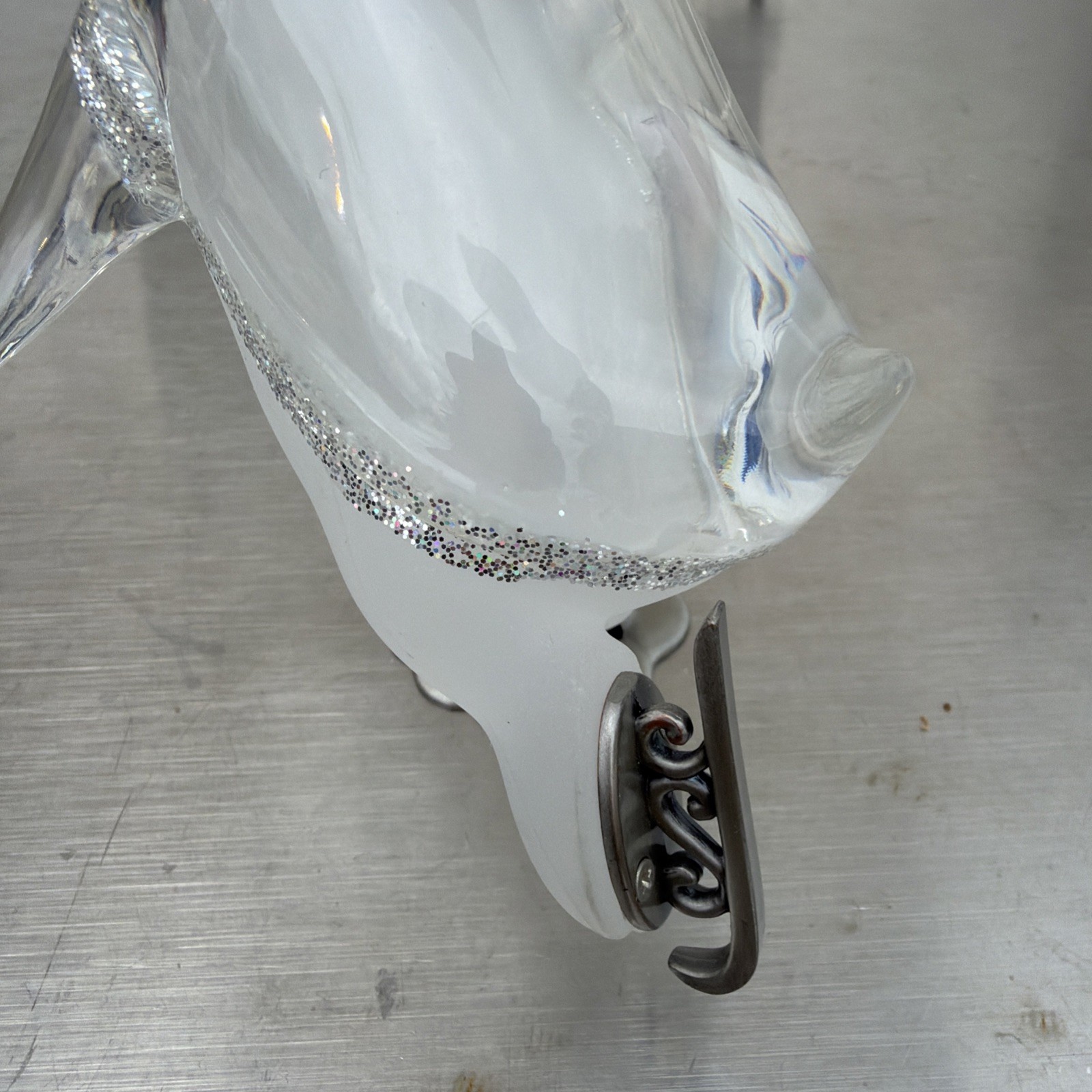 Lot Of 3 Lucite Penguin On Ice Skates MCM Clear & Frosted Movie Prop- Vintage