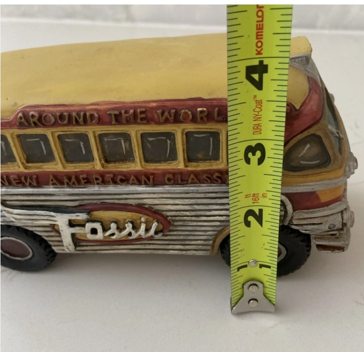 FOSSIL Watch Around The World American Classic Yellow Bus Vehicle Watch Display