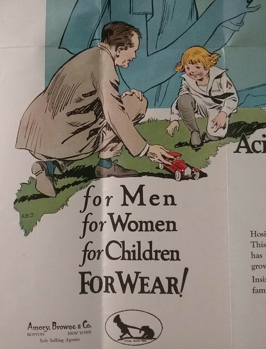 Buster Brown Hosiery Advertising Store Window Poster Amory, Browne & Co. 1923