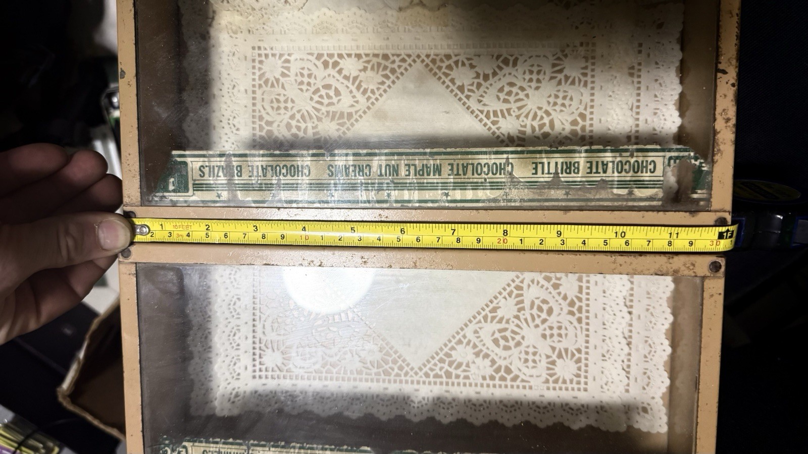 Antique BUNTE CANDY Store Display Advertising Tin/Glass GREAT CONDITION – RARE