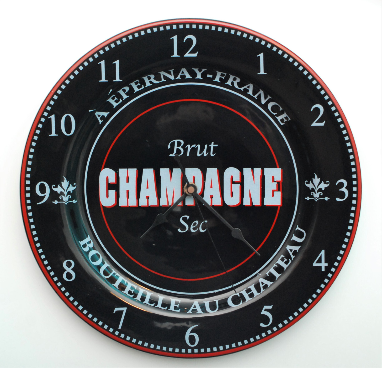 VINTAGE PORCELAIN BRUT CHAMPAGNE EPERNAY FRANCE PLATE CLOCK STORE DISPLAY