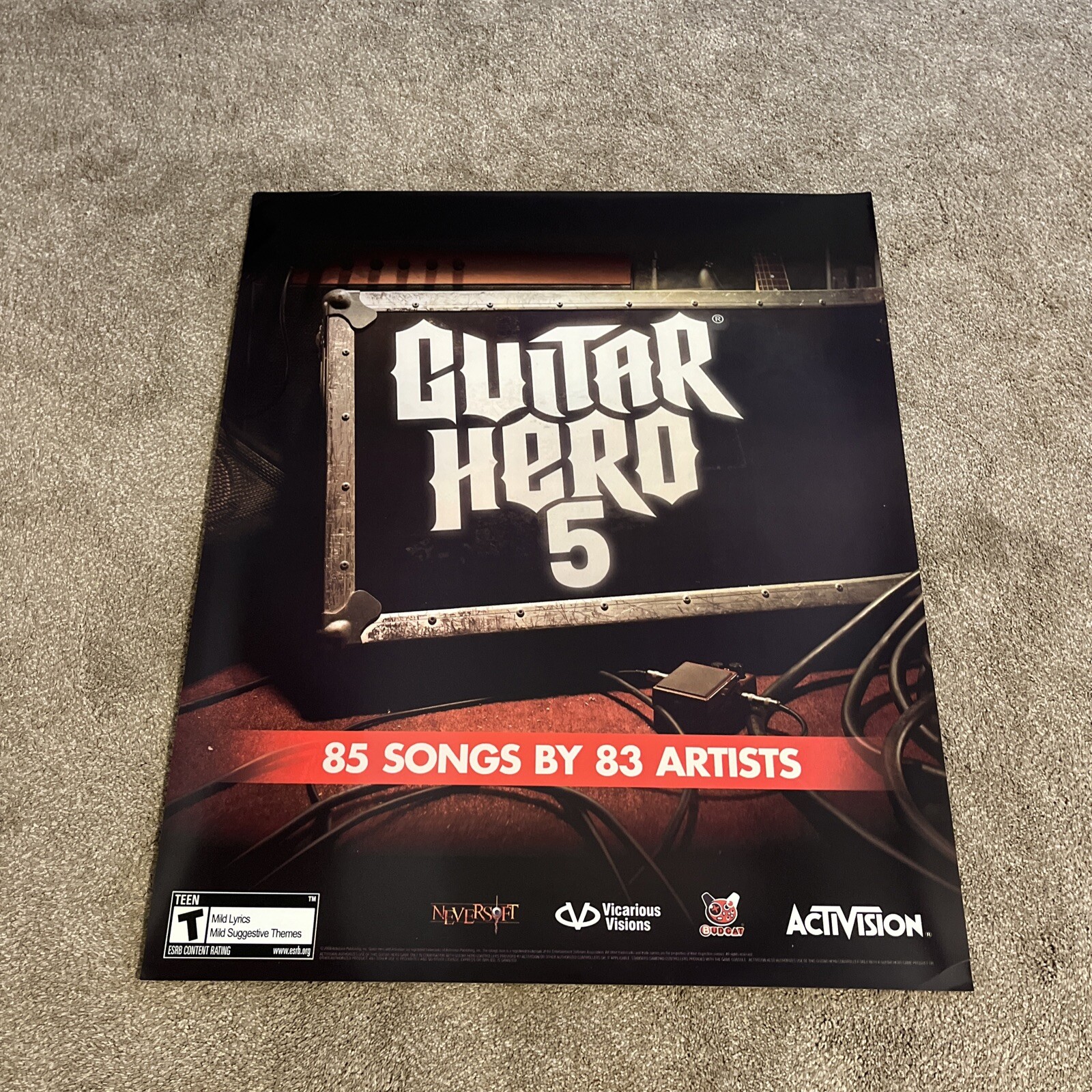 Guitar Hero 5 30 X 36 Plastic Store Display Poster!