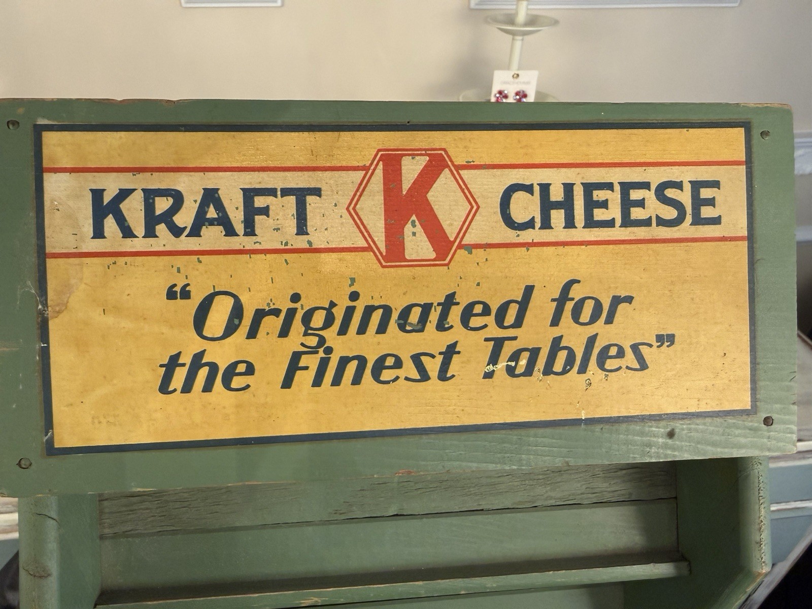 Vintage Kraft Cheese Wooden Counter Display Rack – Original Advertising Piece