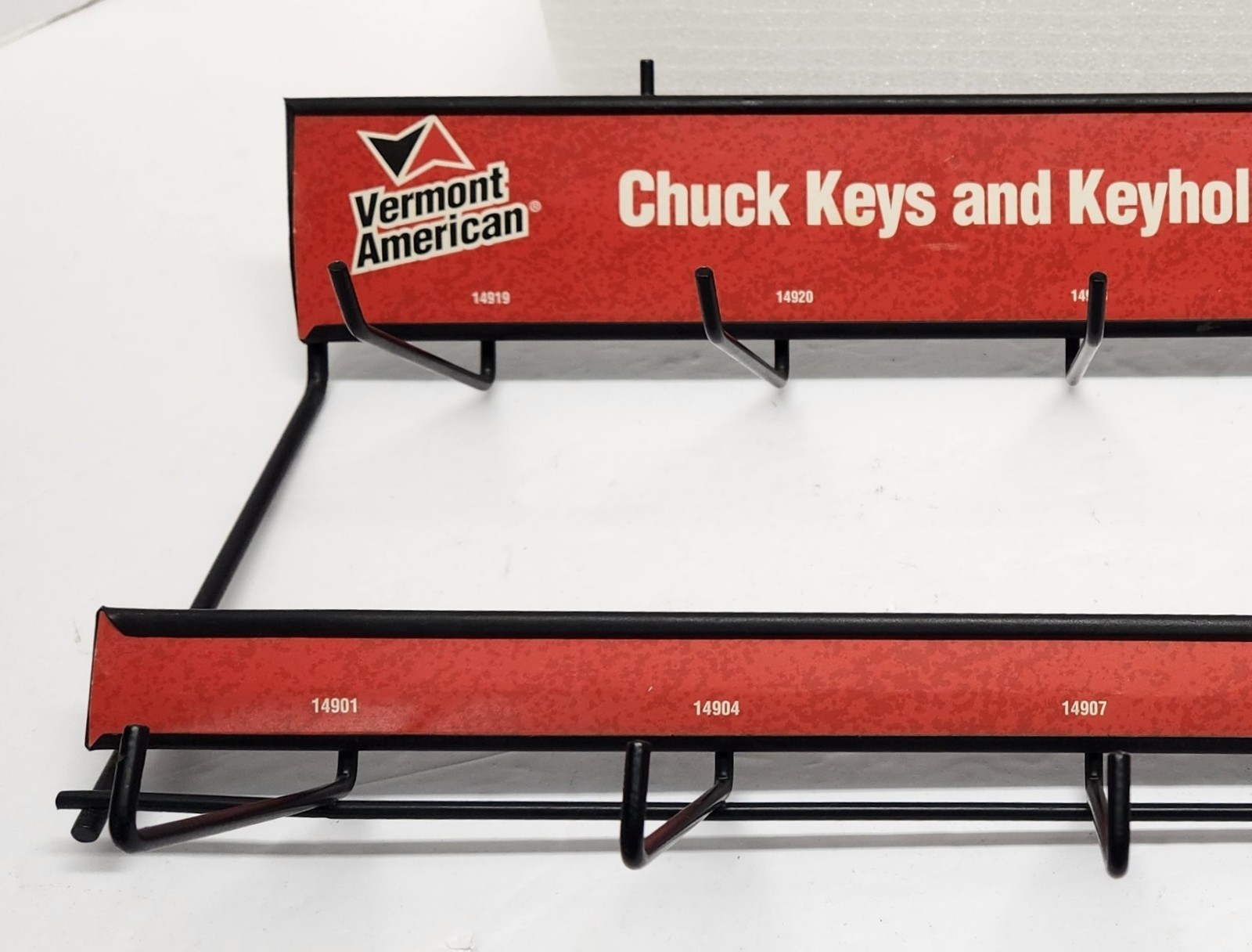 Vintage VERMONT AMERICAN Chuck Keys & Keyholders Metal Sign Display Rack -Drills