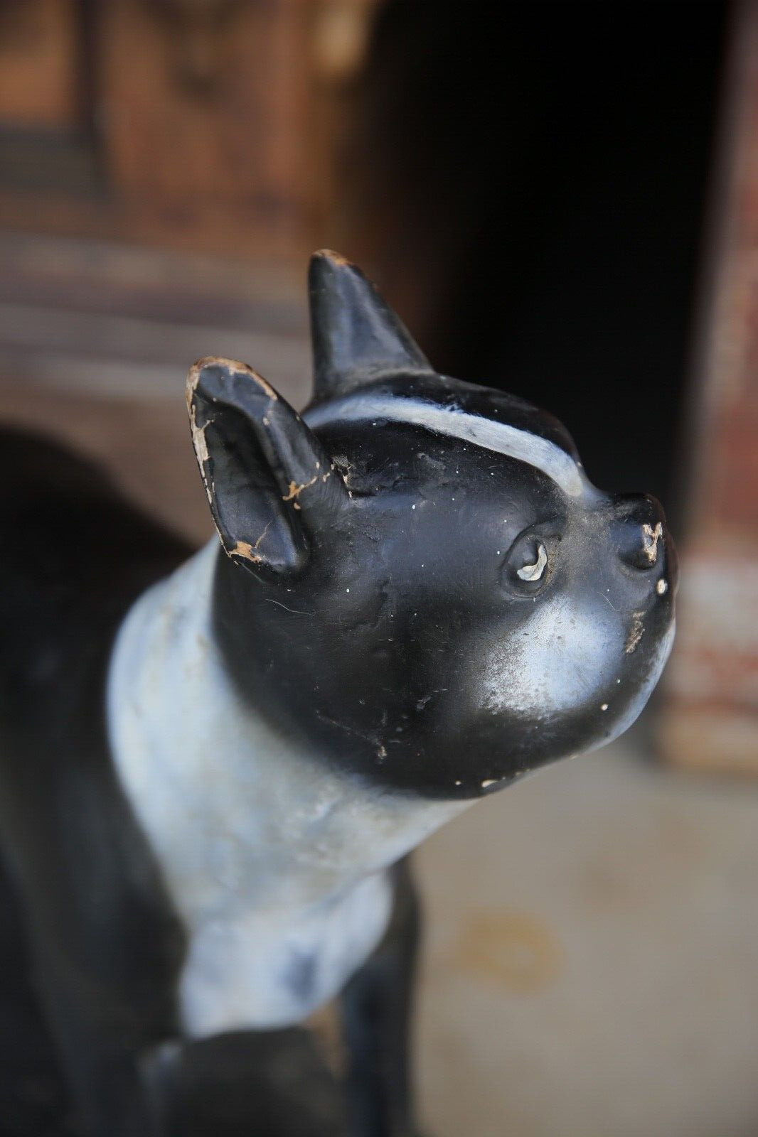 Antique Store Counter Display STEVENS Dog Food Bulldog Terrier Vintage Dog Sign