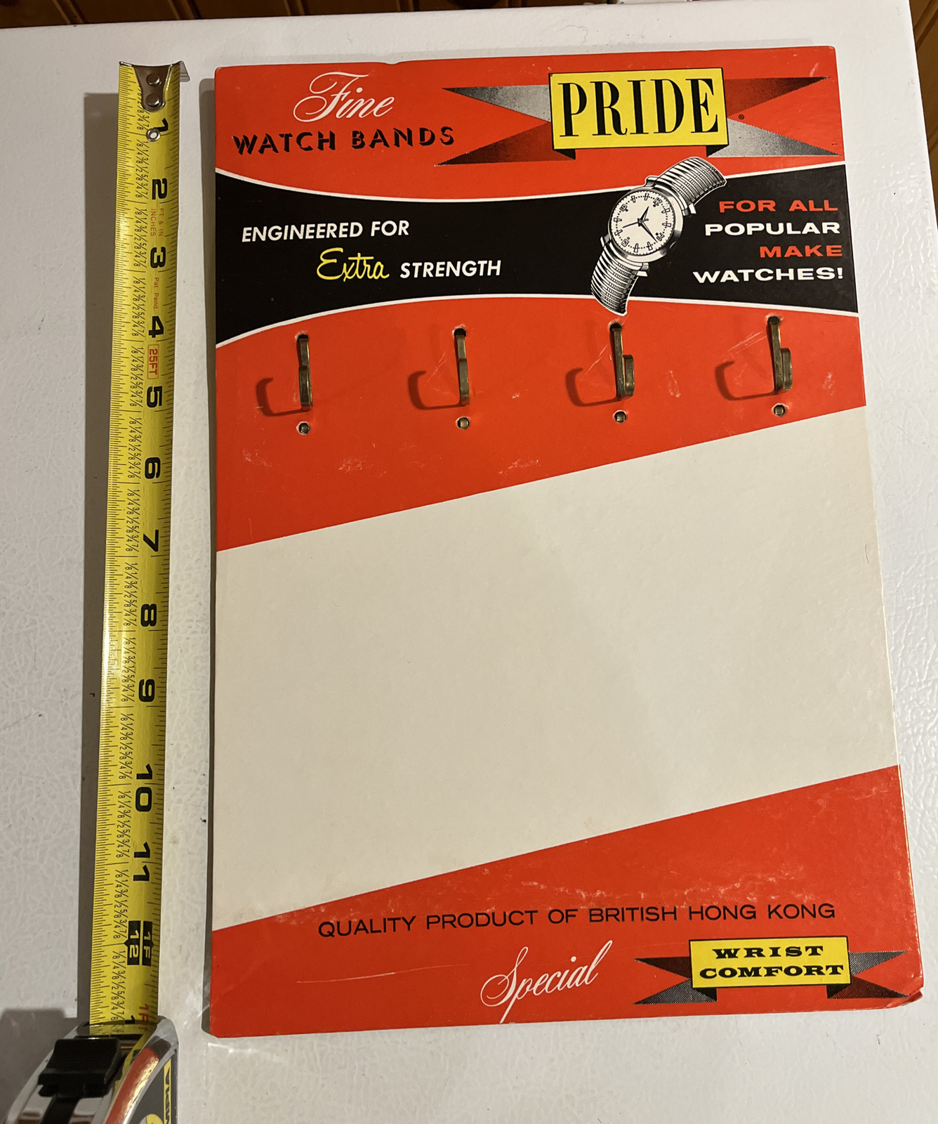 Vintage 1960s Pride Watch Band Counter Display NOS (12) Watch Bands Hong Kong