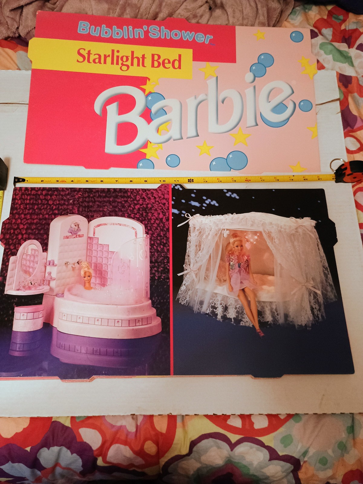 Barbie Toys R Us Store Display Poster 21×12 Bubblin’ Shower Starlight Bed