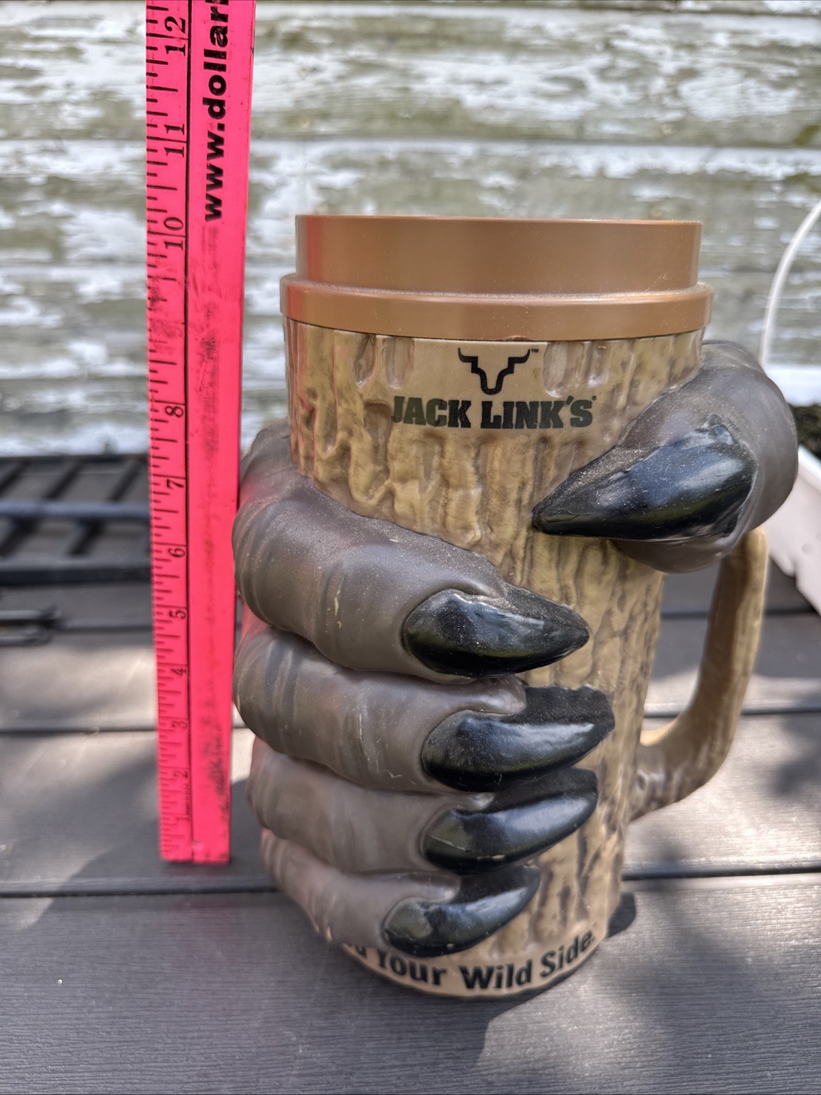 Jack Links Beef Jerky Store Display -Plastic Advertising Cup -Sasquatch Hand