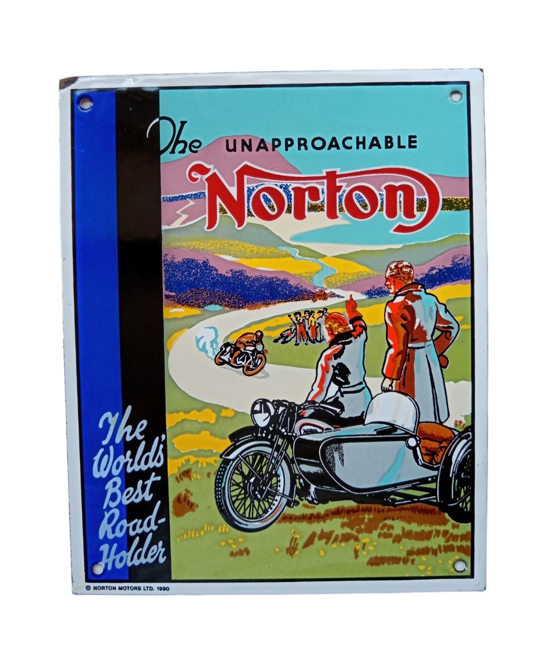 *HH* Targa Pubblicitaria Cartello Insegna Smaltata Norton Motors Moto Bike Plate