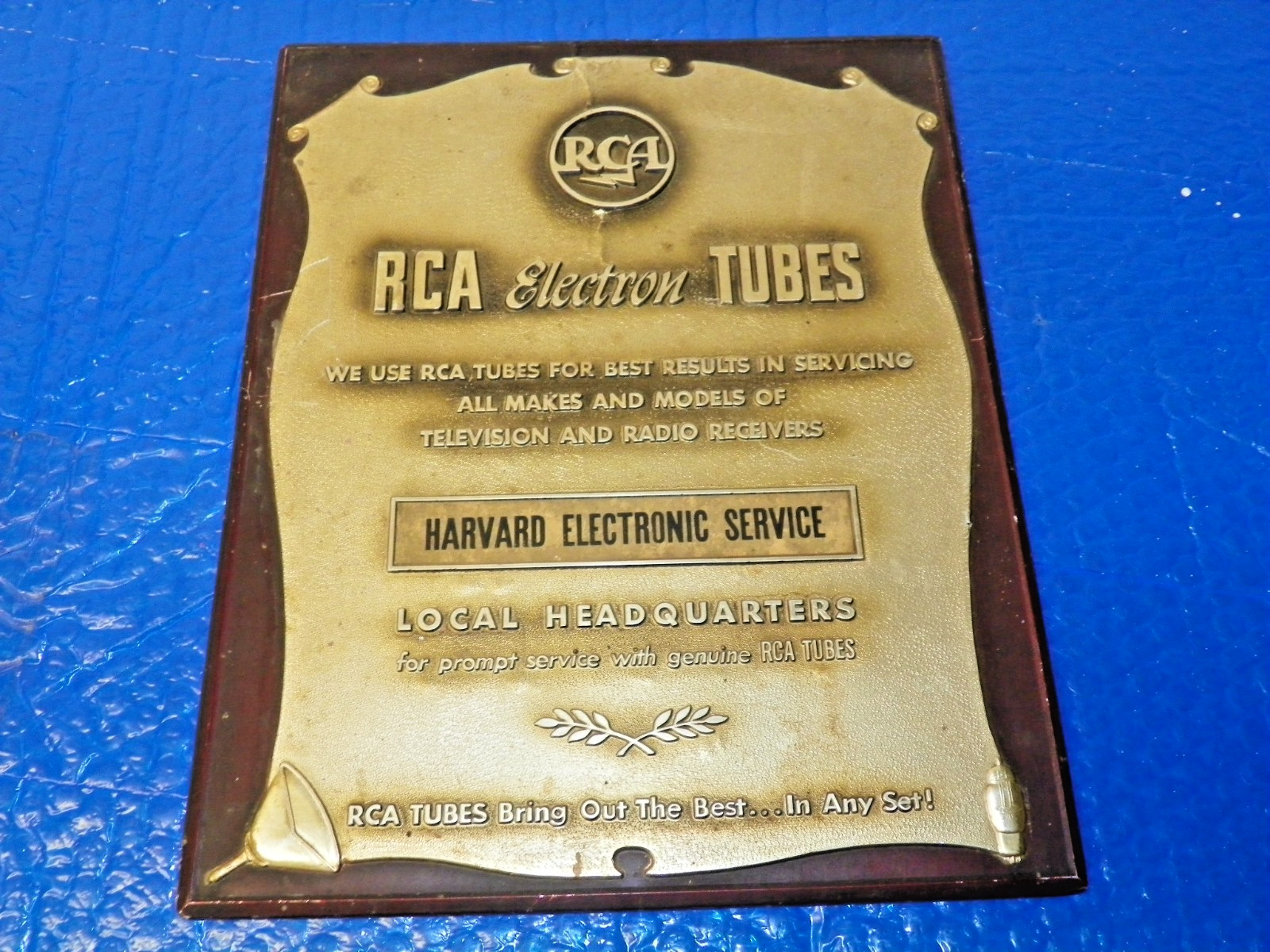 Vintage RCA Electron Tube Store Sign “HARVARD ELECTRONIC SERVICE”