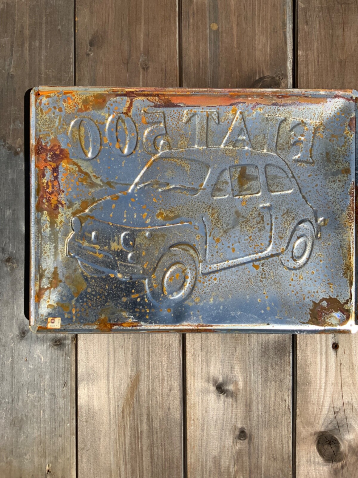 Fiat 500 Turin sign, 40×30 cm
