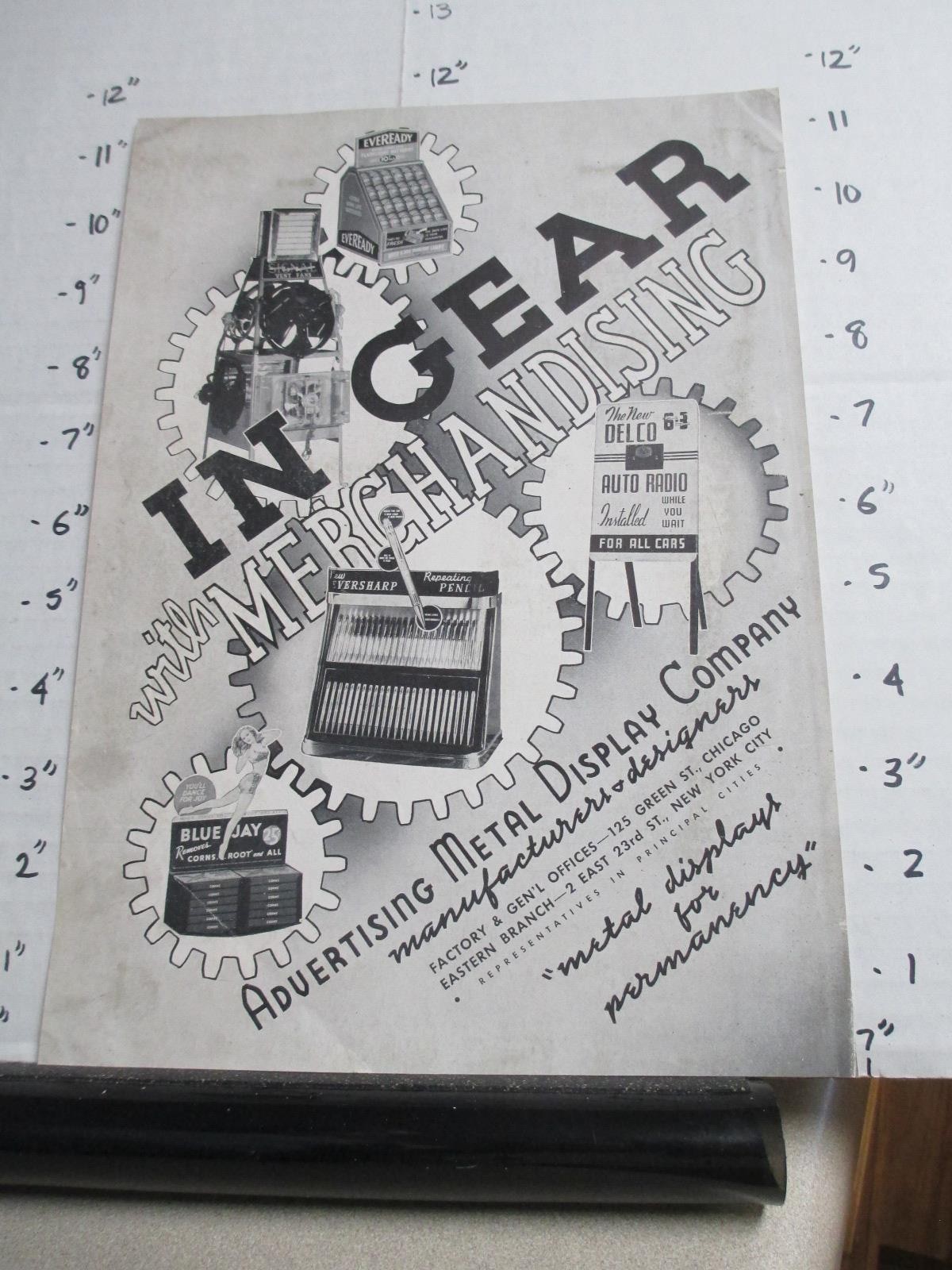 magazine ad 1930s ADVERTISING Eveready battery Delco car radio Eversharp pencil