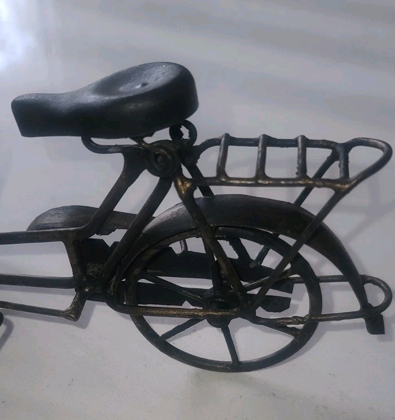 Vintage Repro Metal Wood Hand Painted Ice Cream Vender 3 Wheel Bicycle Cart