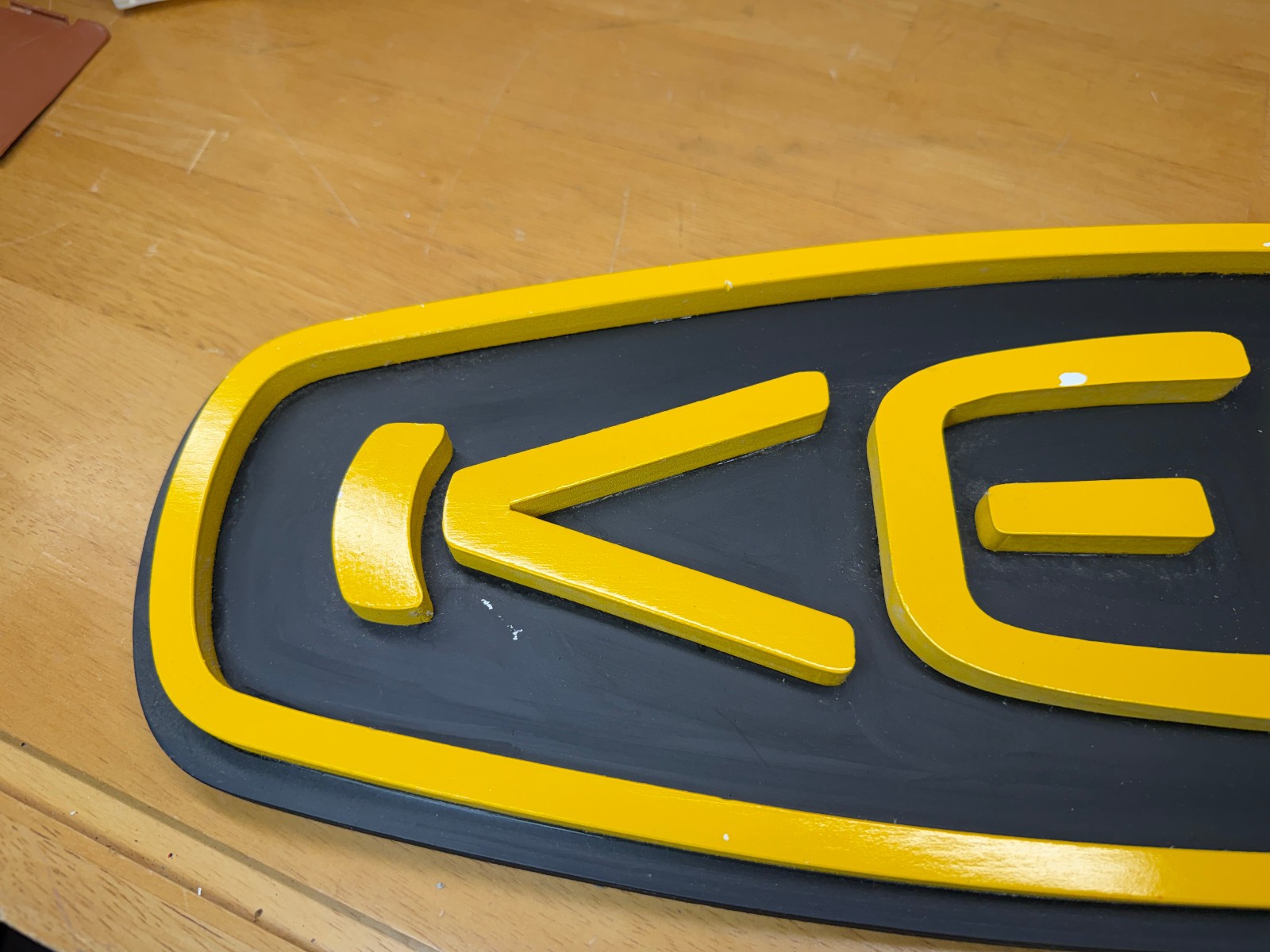 KEEN Shoes Store Display Sign Yellow Black, Outdoor Hiking Retail Wall Decor