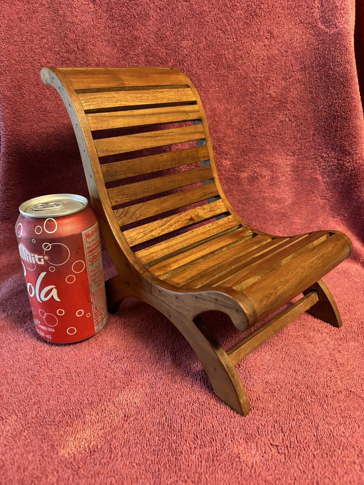 MINIATURE WALNUT HANDMADE OUTDOOR LOUNGE CHAIR SCALE MODEL PROTOTYPE￼
