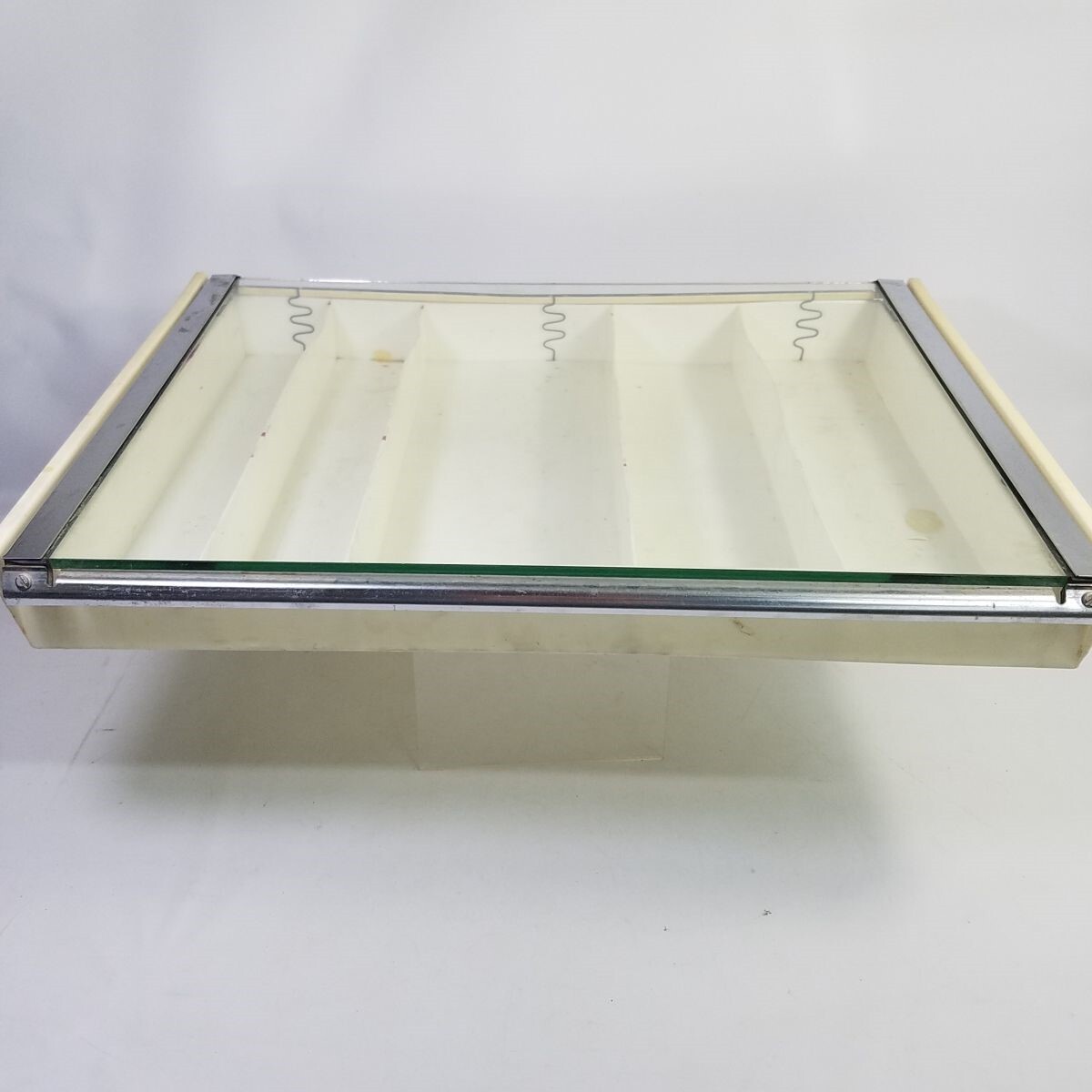 Vtg 1950s Gillette Razor Countertop Display Box Hinged Glass Top 17 x 13 Store