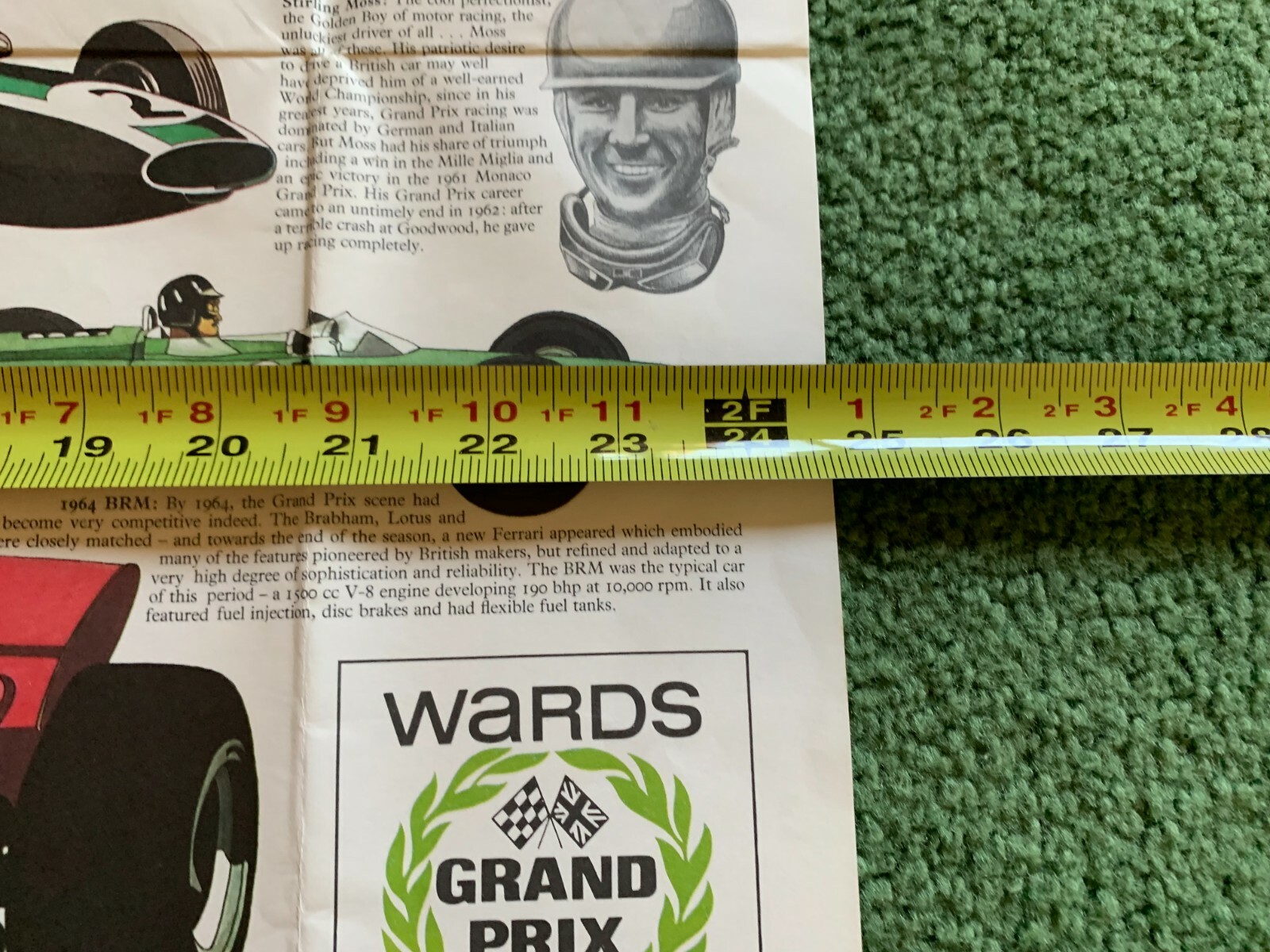 RARE VINTAGE WARDS 60 YEARS OF GRAND PRIX RACING FERRARI POSTER ENGLAND