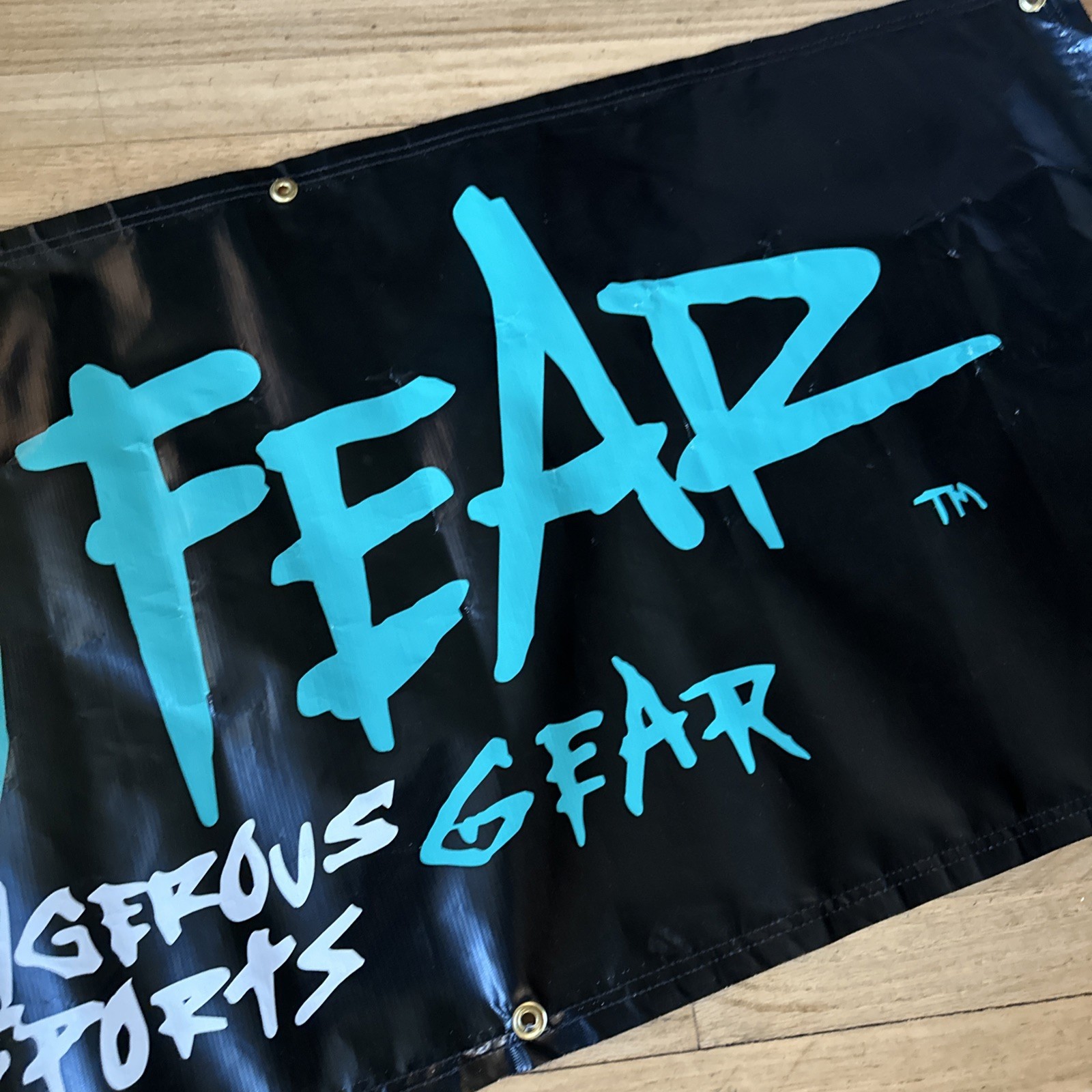 Vintage NO FEAR Clothing Retail Banner Display Dangerous Gear 90s 46”x22”