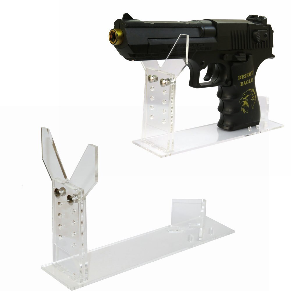 Premium Pistol Revolver Display Stand / Weapon Stand/Clear Gun Holder/Adjustable