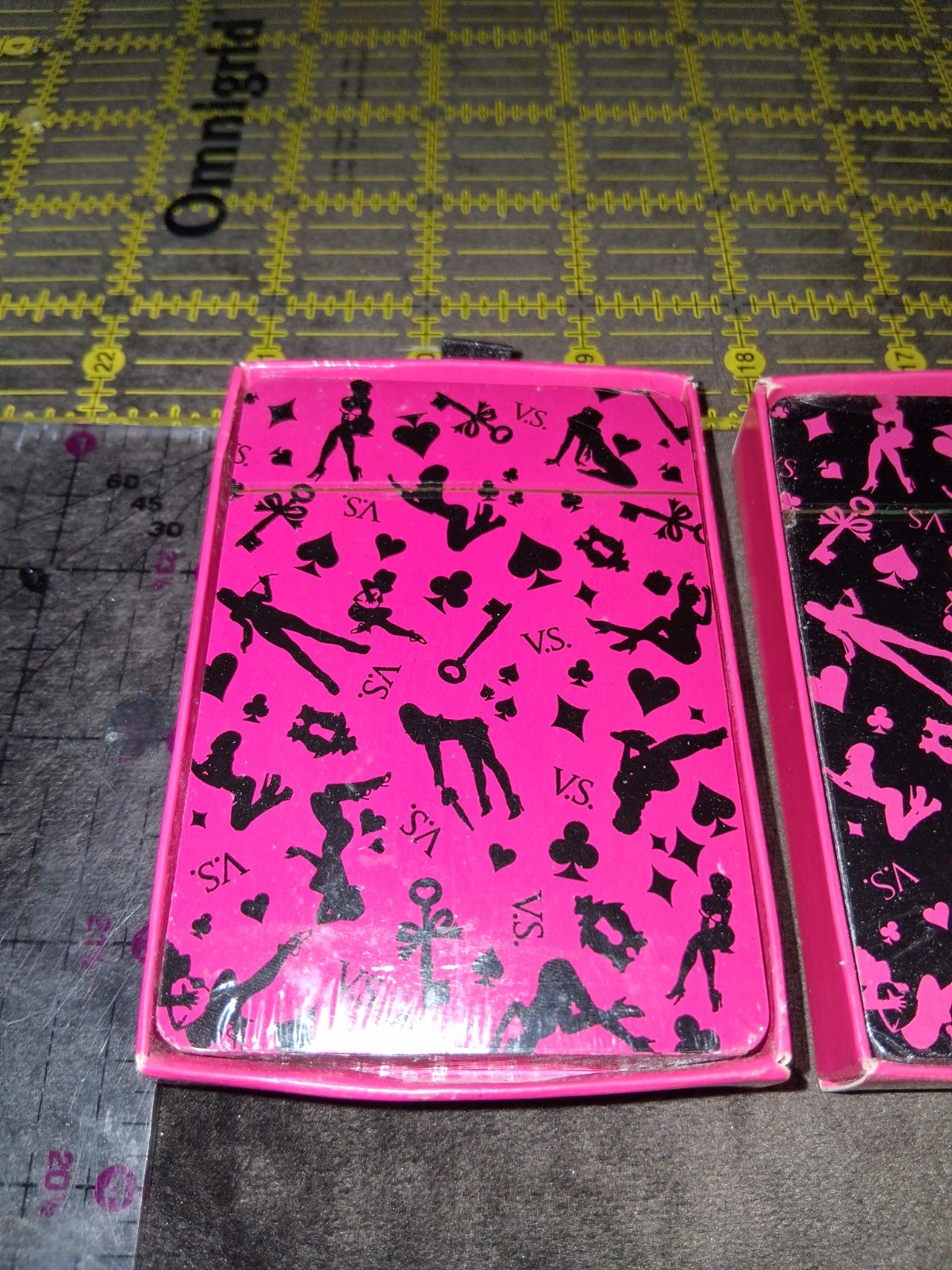 X2 Lot Of Victoria Secret playing cards prop display Pink And Black Pack VS