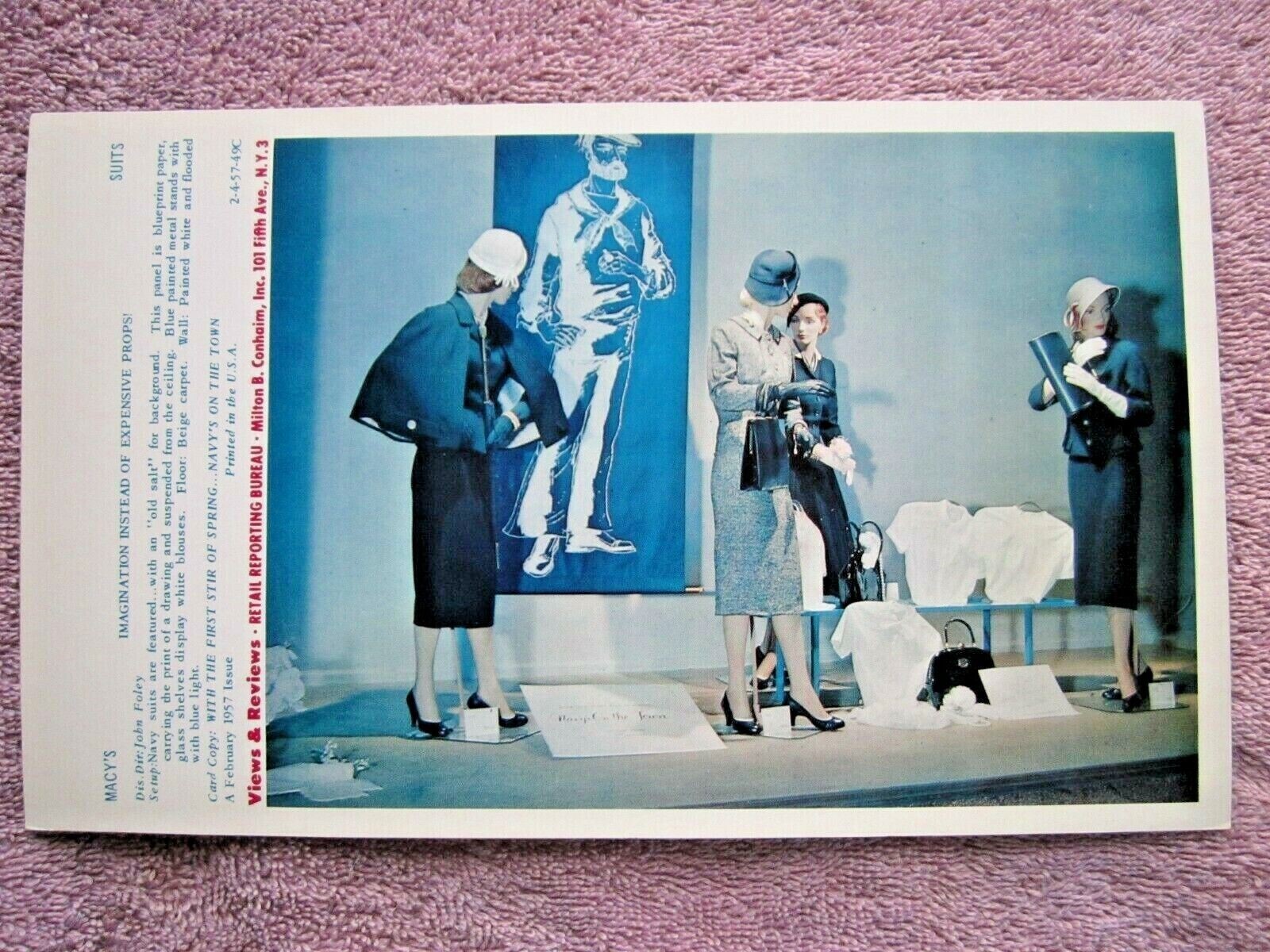 1957 R.H. MACY & Co STORE WINDOW DISPLAY STIR OF SPRING PHOTOGRAPH PRINT #297