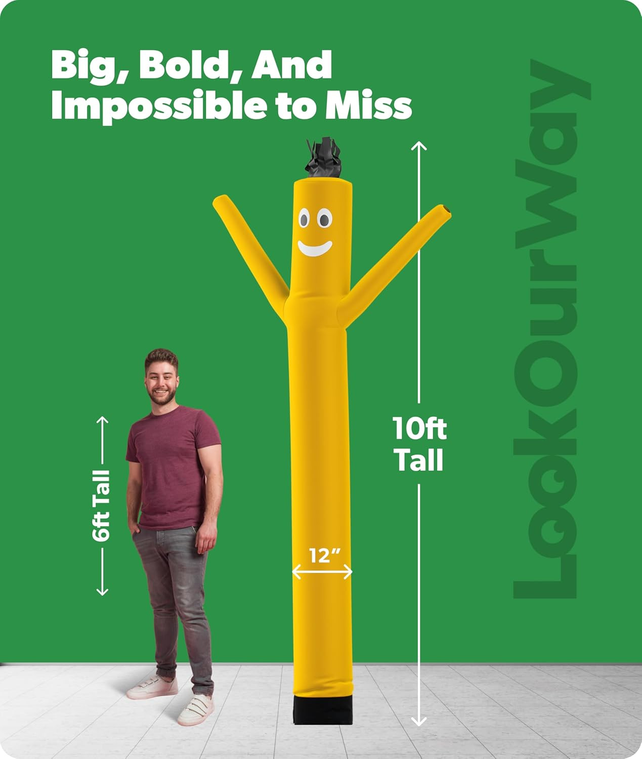 Air Dancers Inflatable Tube Man Attachment – 10 Feet Tall Wacky Waving Inflatabl