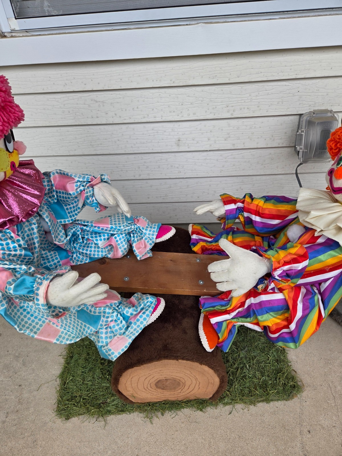 Vintage Circus Clowns Animatronic Seesaw Window Store Display Sign