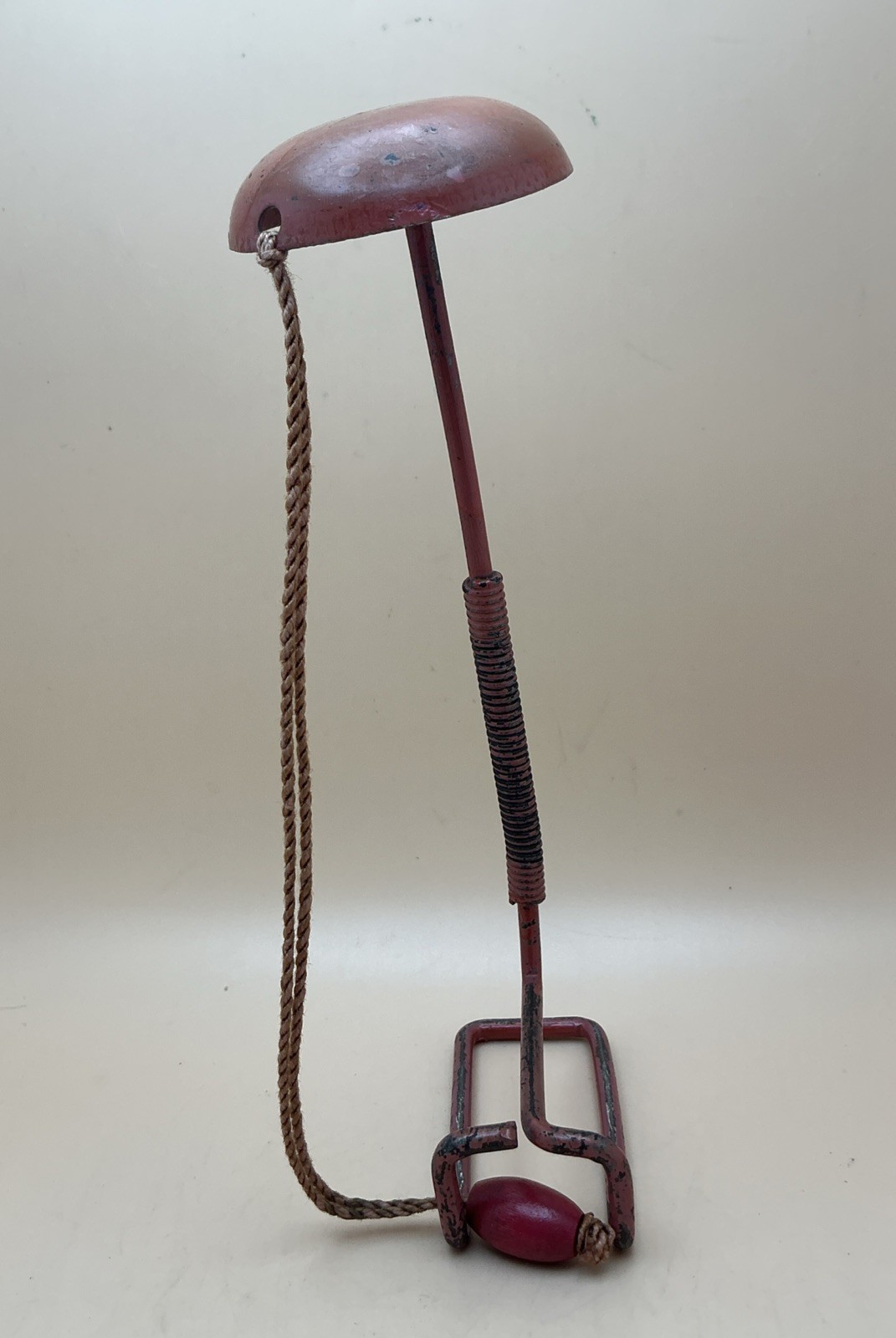 Vintage Hat or Wig Display Stand, Metal, Pullback String, Store Display 1920/30s