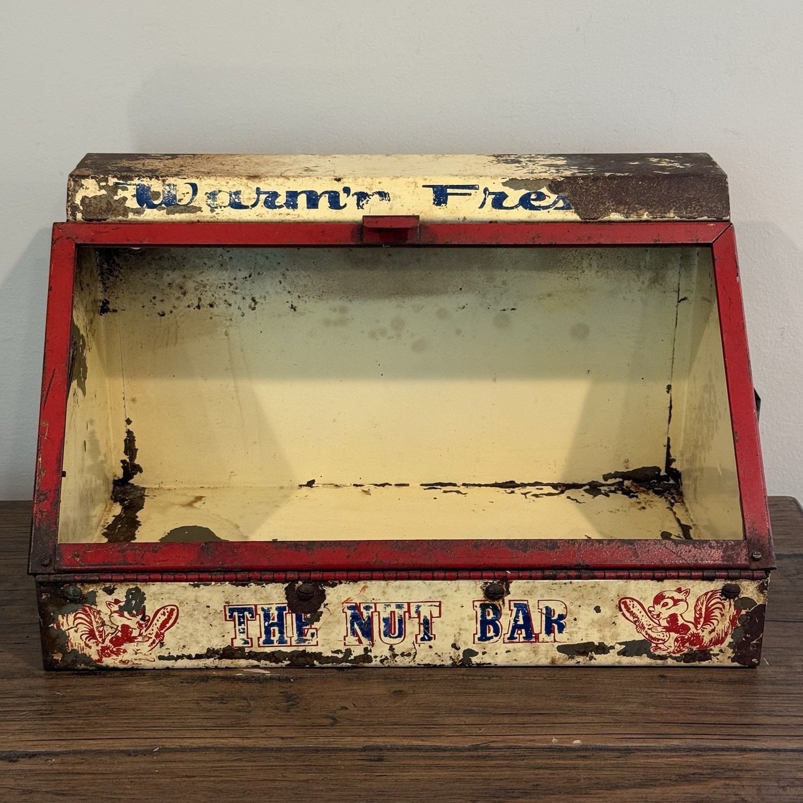 Vintage Wurm’s Fries The Nut Bar Counter Display Case Metal Advertising