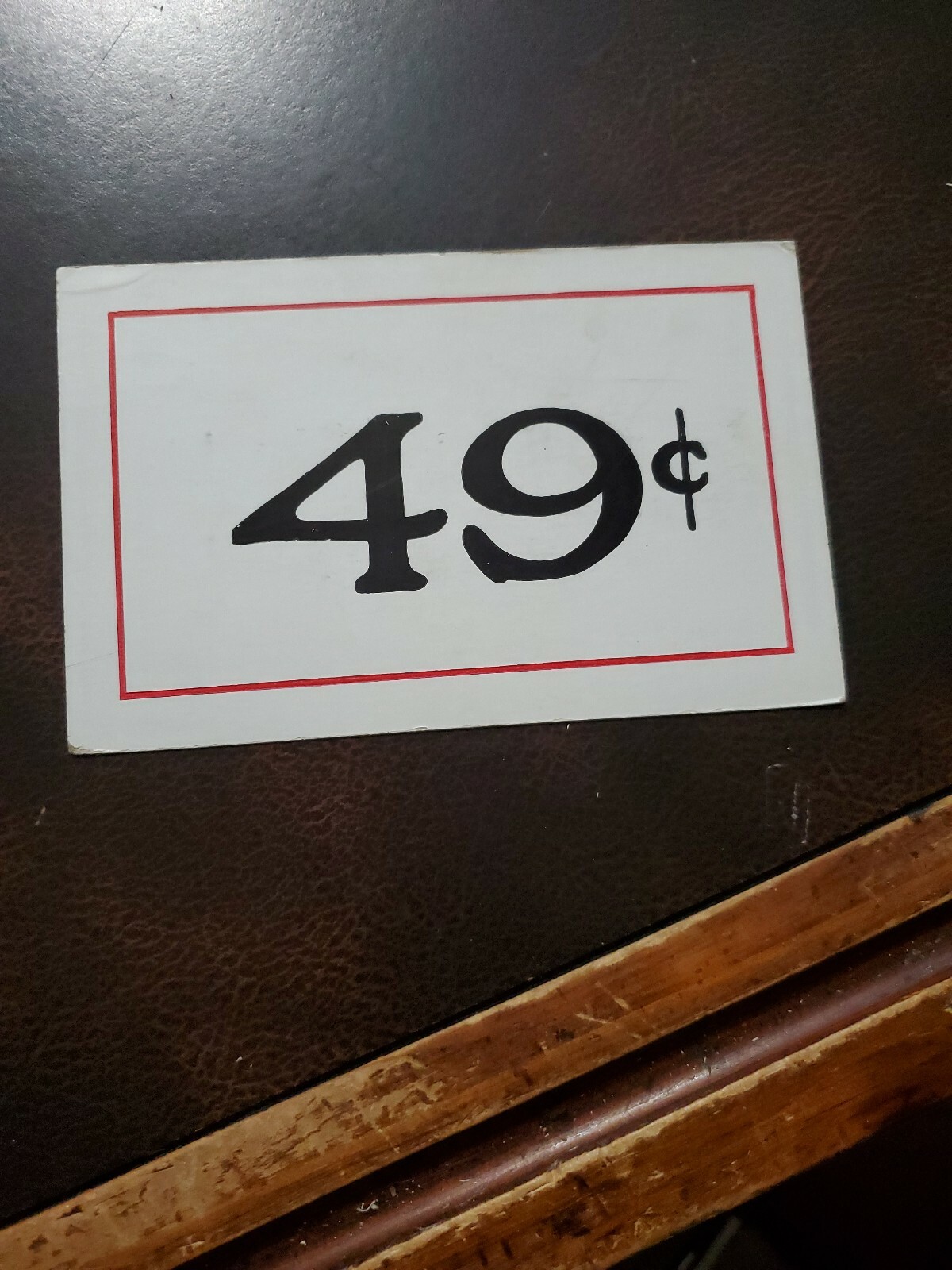 Vintage 49c Double Sided 1940s unmarked WOOLWORTH’S Store Sign 3.5 x 5.5