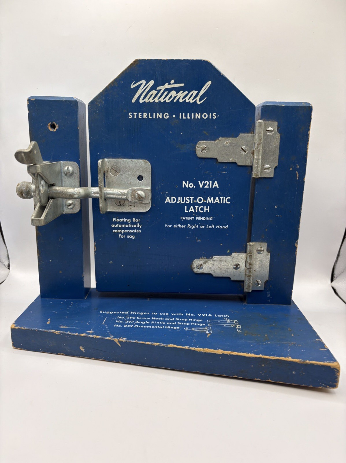 Vintage Hardware Store Display National Sterling ILL Salesman Sample Gate Latch