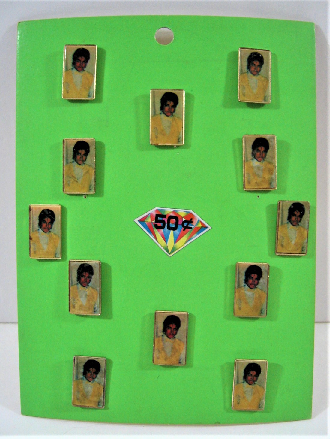 Vintage Michael Jackson Music Rock Band Concert Pin Display 12 On Card Old Stock