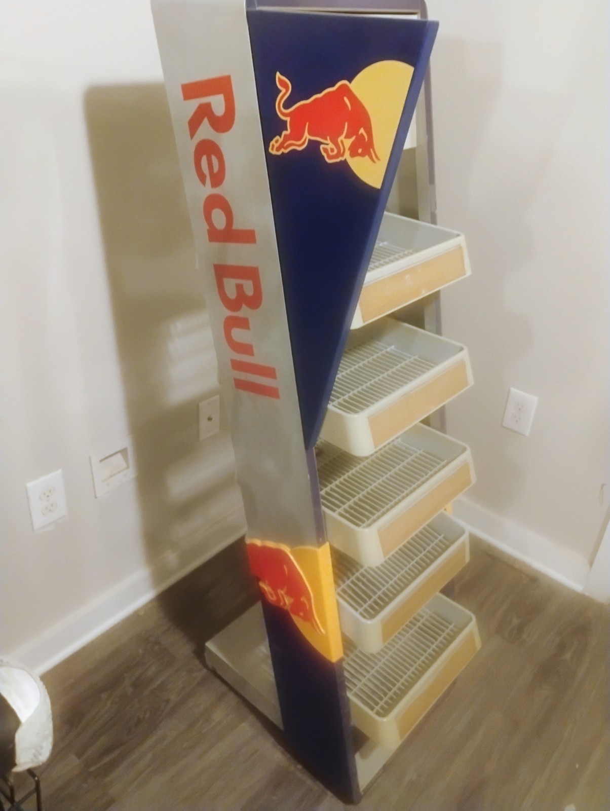 Red Bull Roll Around Rack with 5 shelves