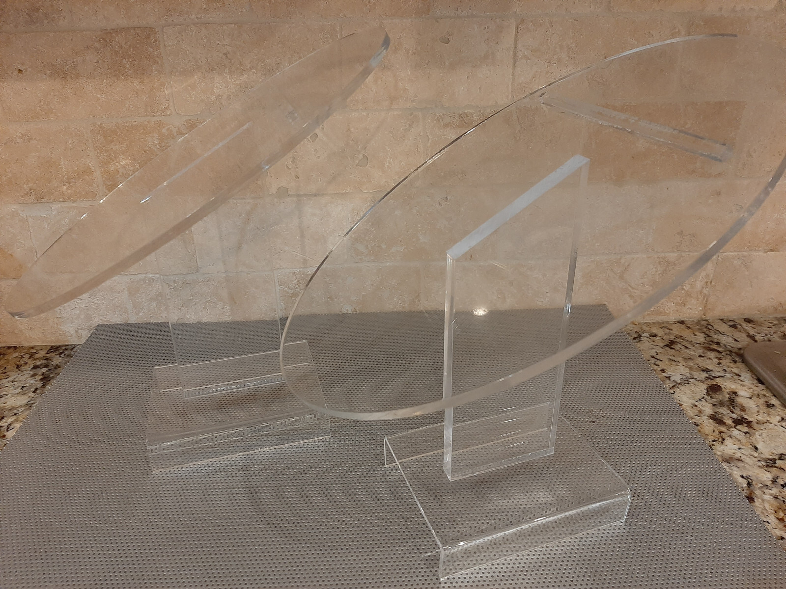 Vintage Two Acrylic Lucite Store Shoe Displays Stands (from SteinMart Store)