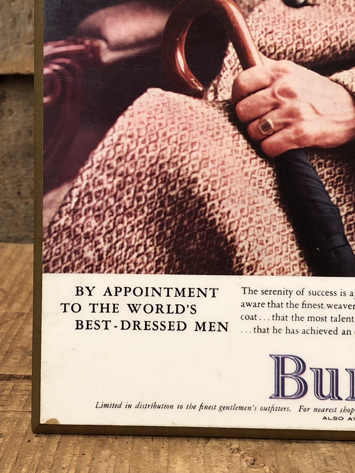 RARE Vintage Burberry Clothing Store Counter Top Display Sign Sherlock Holmes