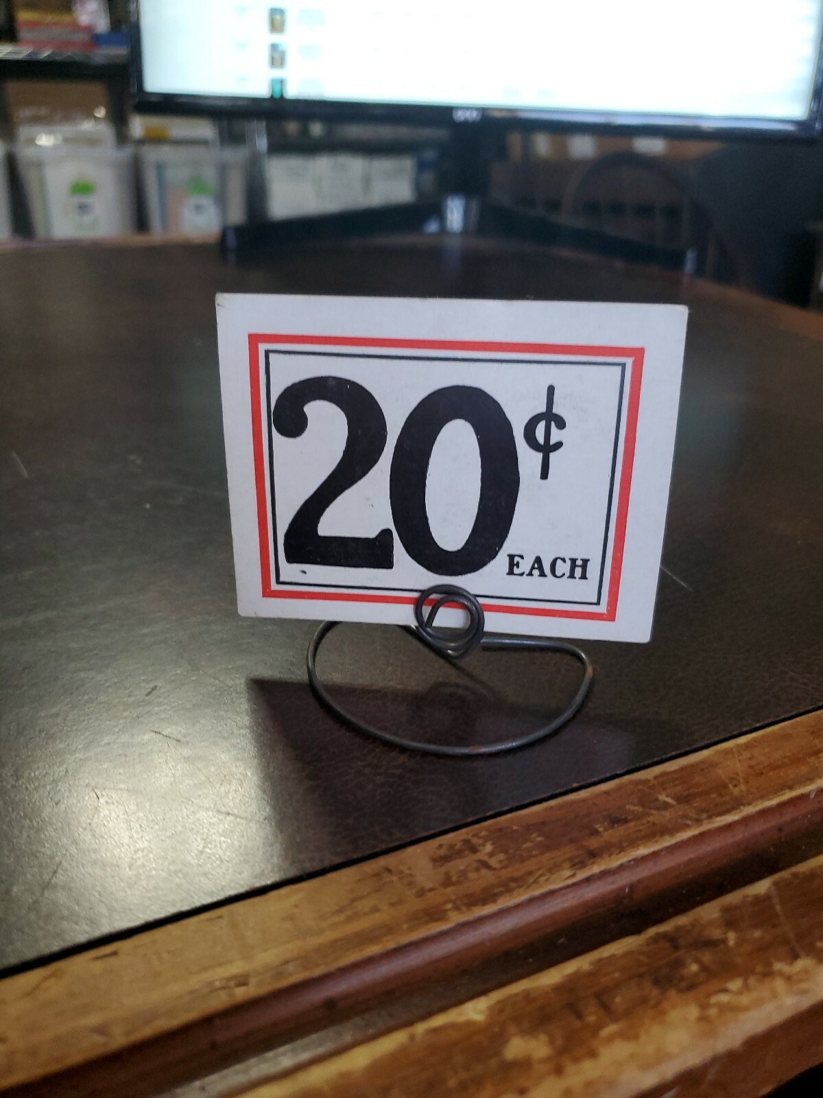Vintage Country Store Sales Tag & Stand 20 Cents Each