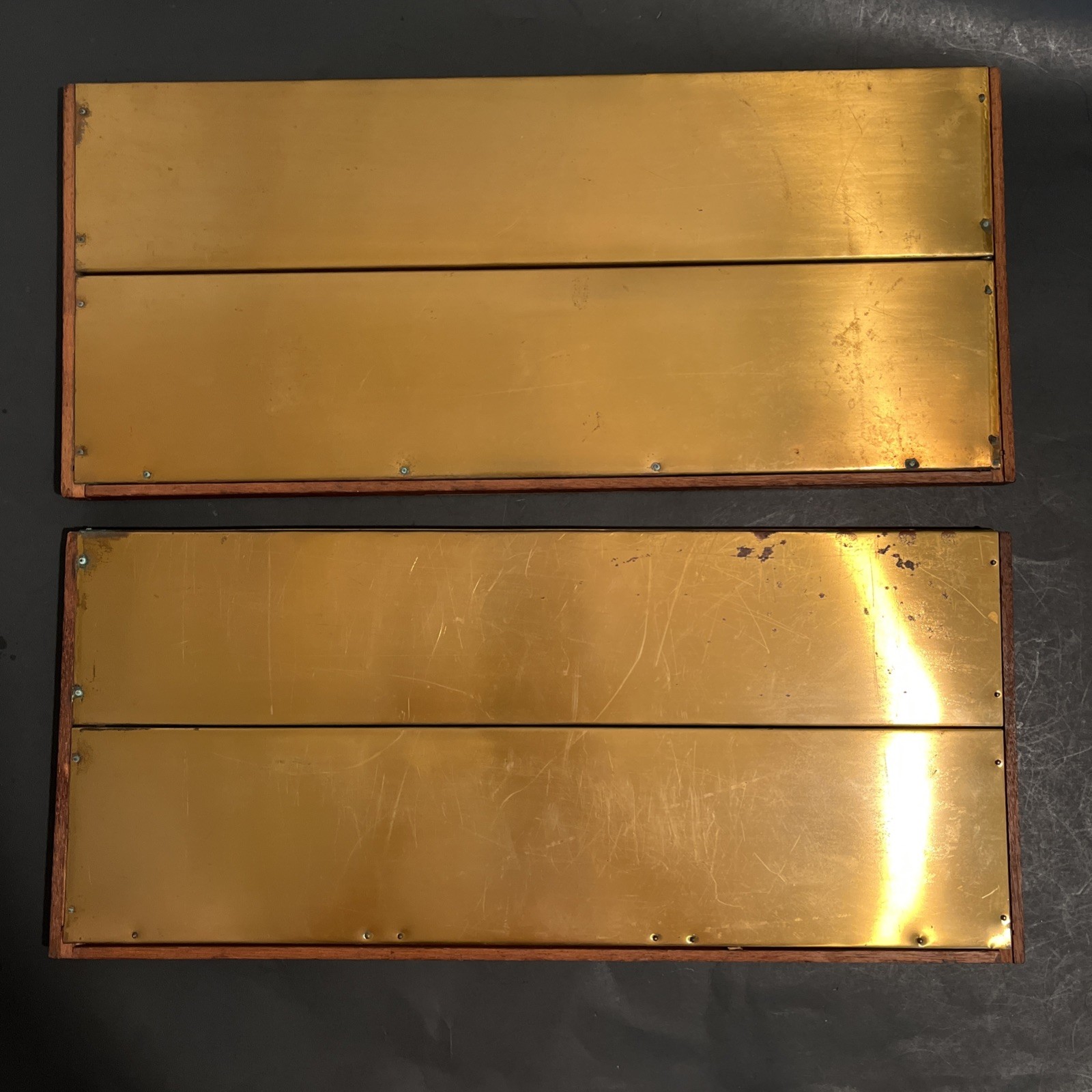 Vintage Sheafer’s Display Trays lot of 2 Wood Metal, as is, rough shape