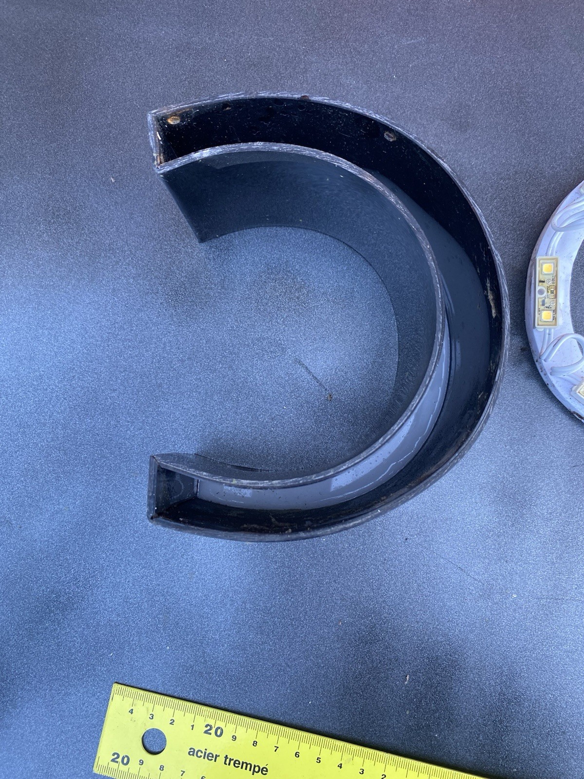 Letter C Ex Sign Black Edge White Front