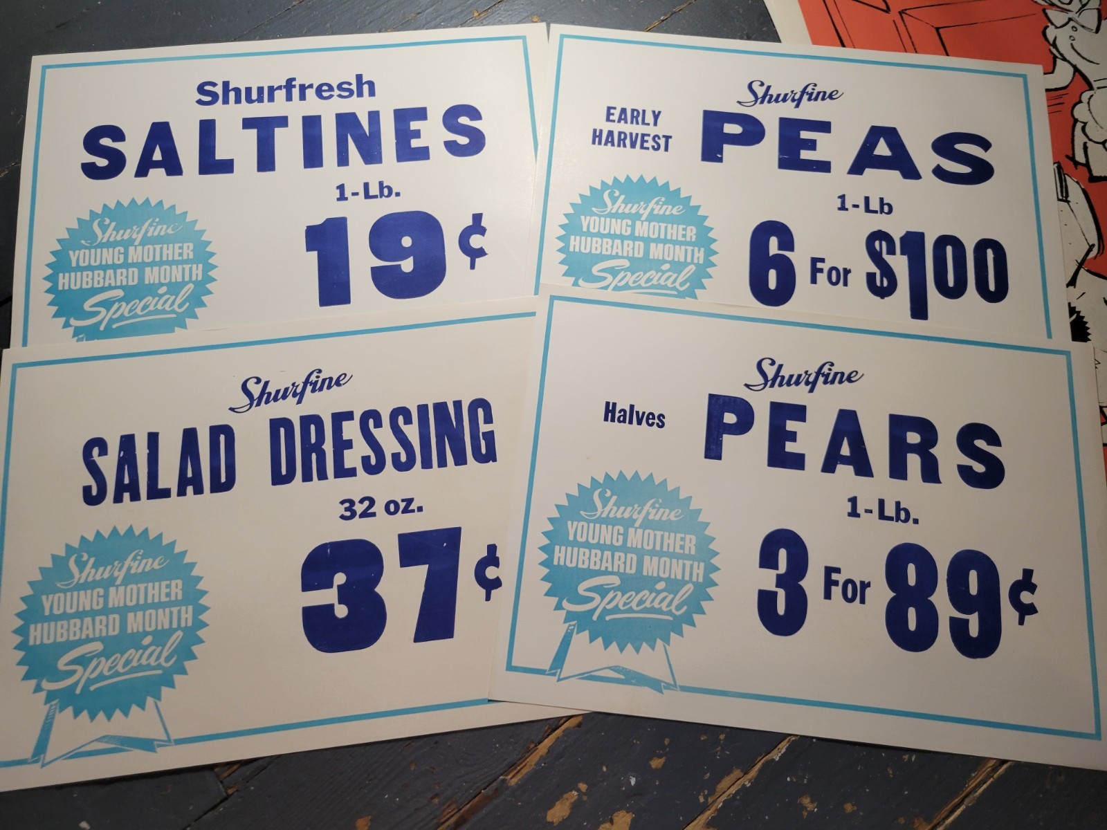 Vintage Shurfine Grocery Store Promotional Kit Store Signs Advertising