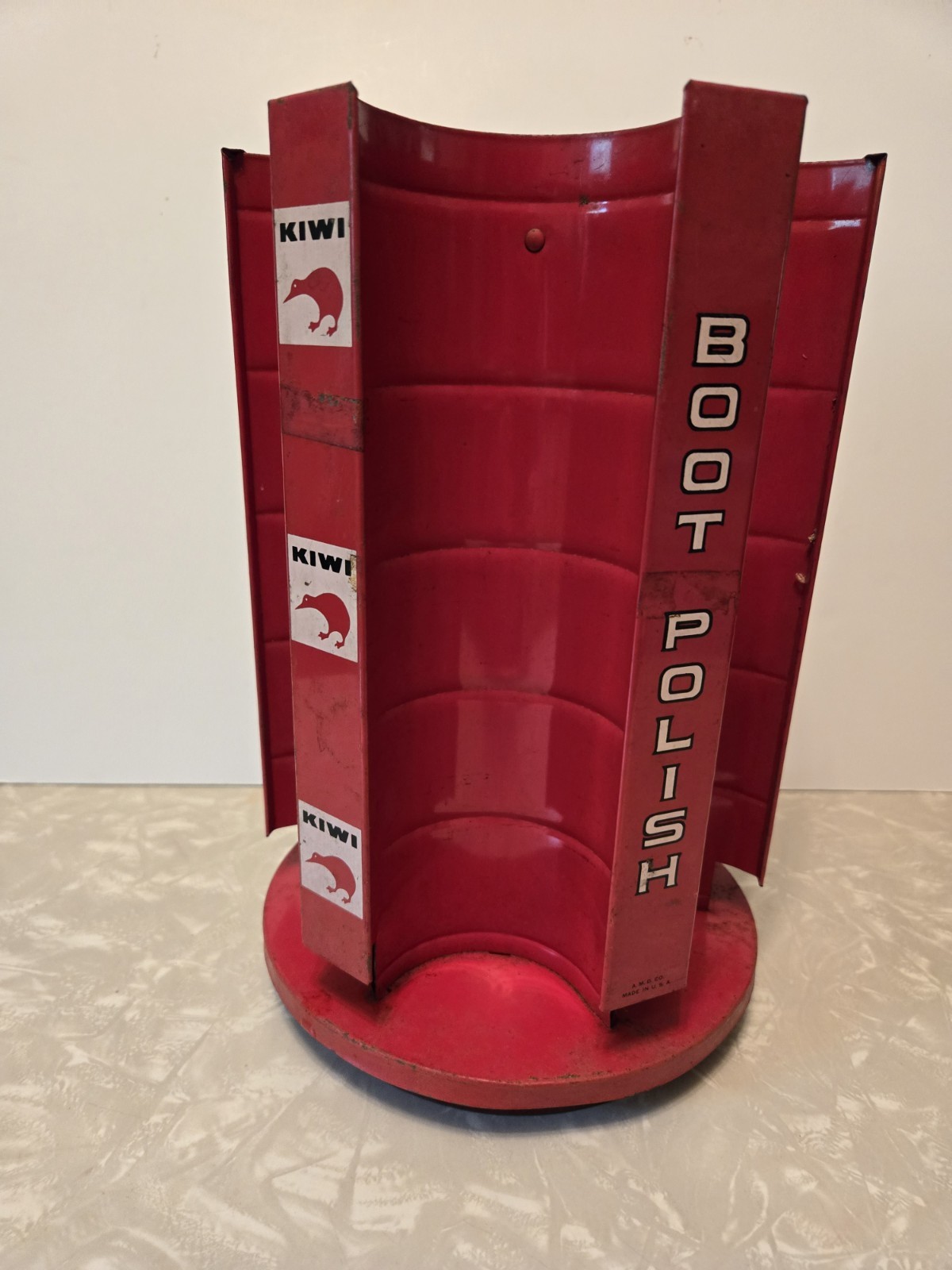 Vintage 40s/50s Kiwi Boot Polish Rotating Spinning Store Counter Display Rack