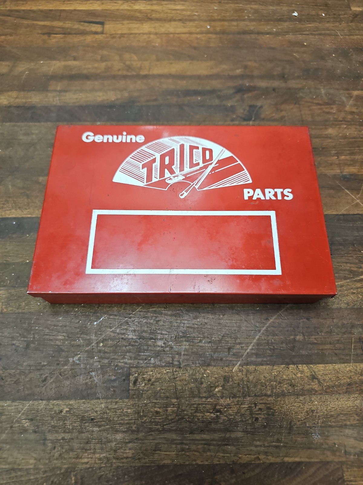 CR8- Vintage Trico Windshield Wiper Parts Display Red Metal Box D-80 w/ parts