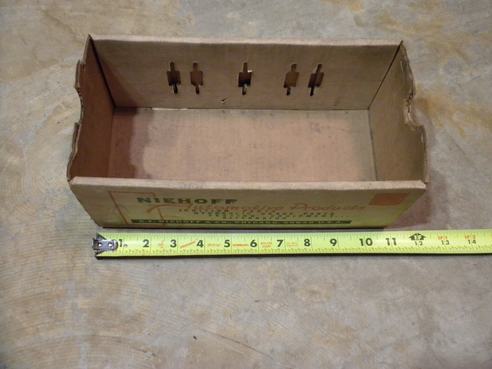 LOTS OF WEAR Vintage Niehoff Automotive Products Store Empty 11″x6″ Storage Box