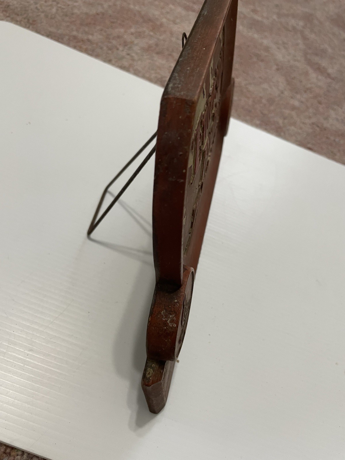 VTG Emerson TV Radio Dealers Store Counter Display Plaque Stand Advertisement