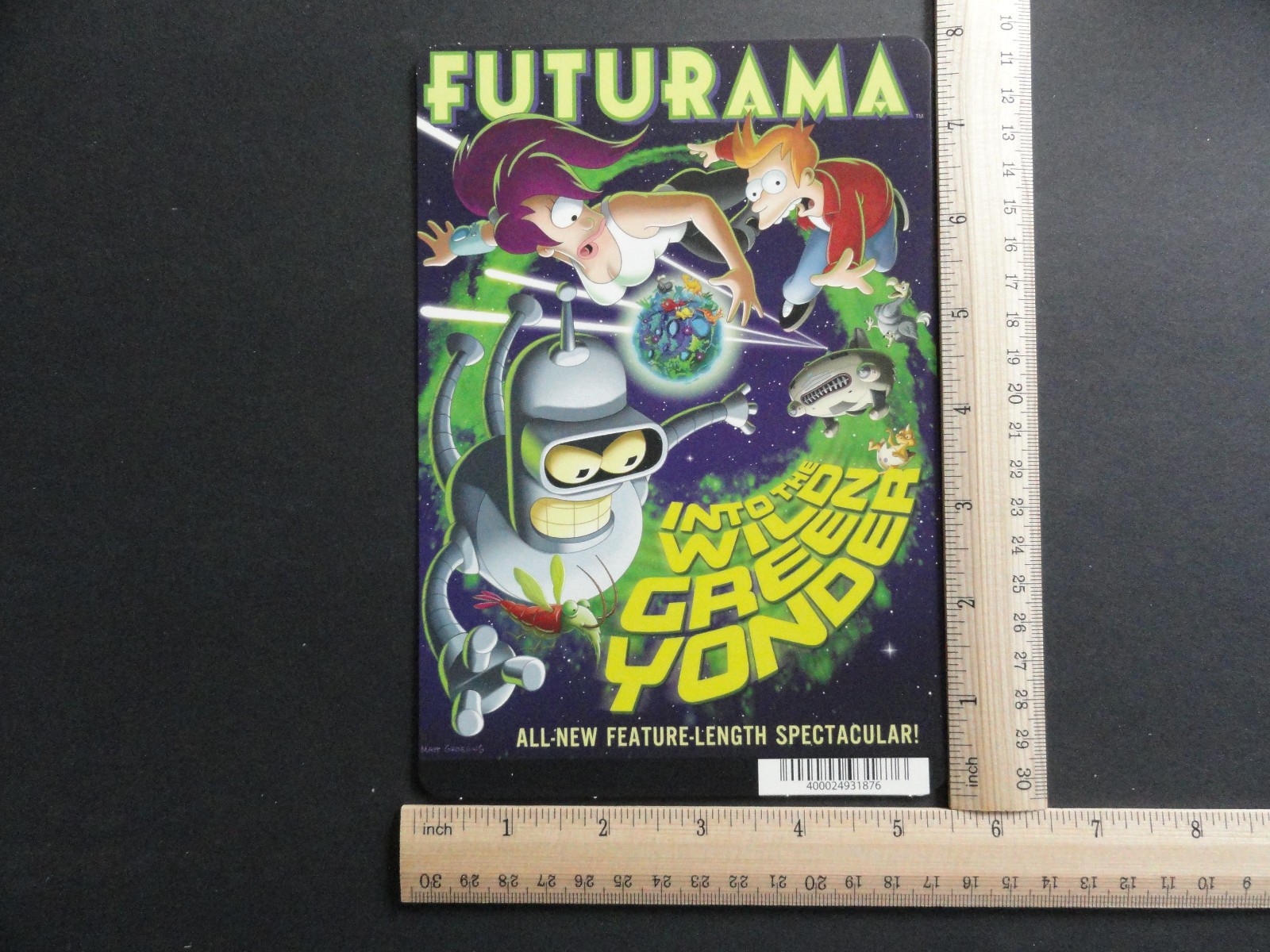 FUTURAMA: INTO THE WILD GREEN YONDER BLOCKBUSTER VIDEO STORE BACKER CARD
