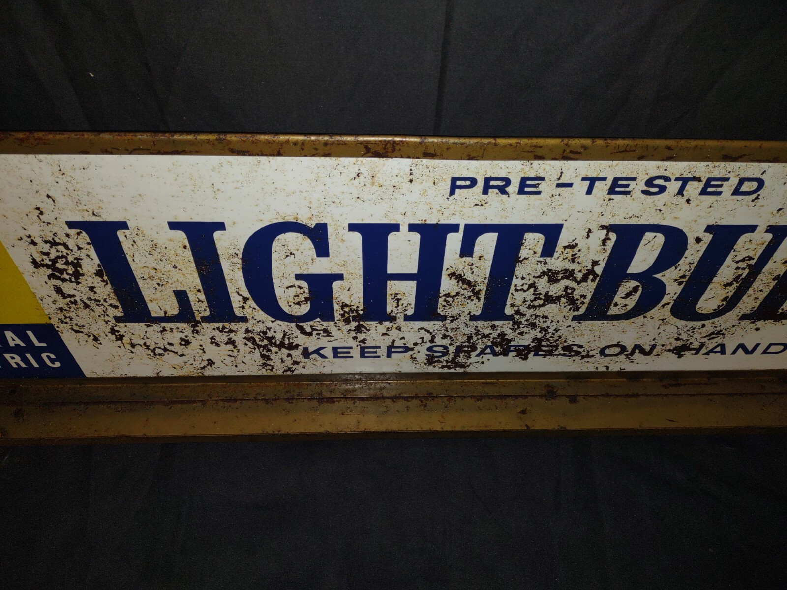 Vintage GE General Electric Light Bulb Double Sided Advertising Display Sign 41″
