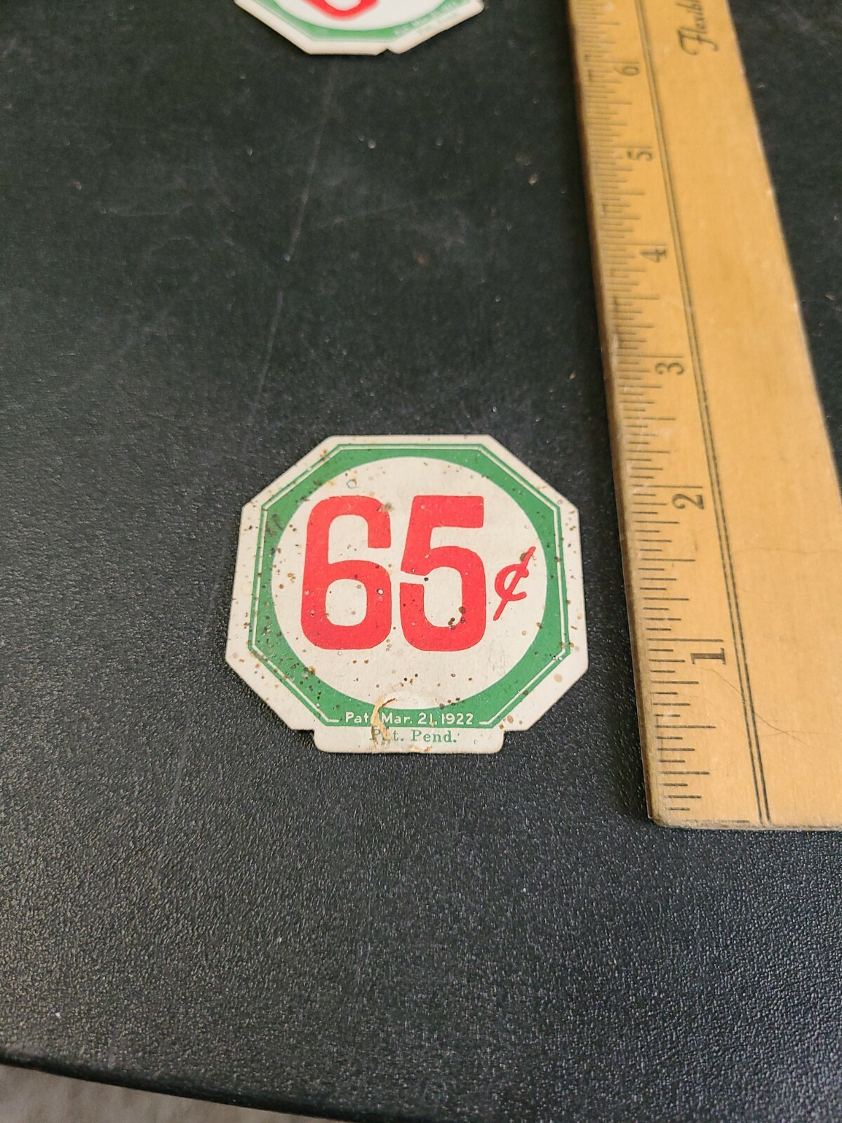 Vintage 1922 Country Store Shelf Price Tag 2×2 65c