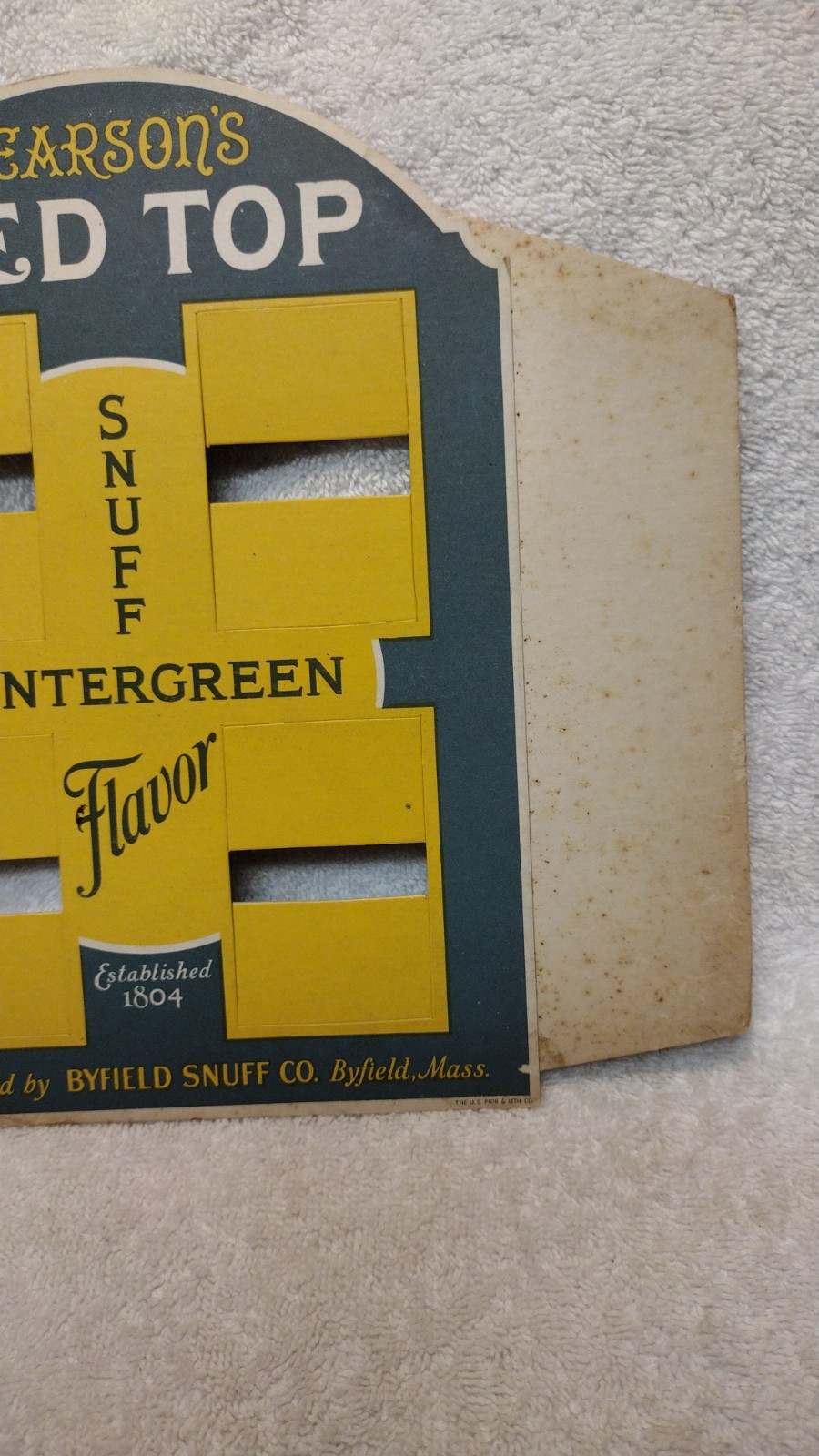 Never Used/Folded Vintage – Pearson’s Red Top WINTERGREEN SNUFF Store Display