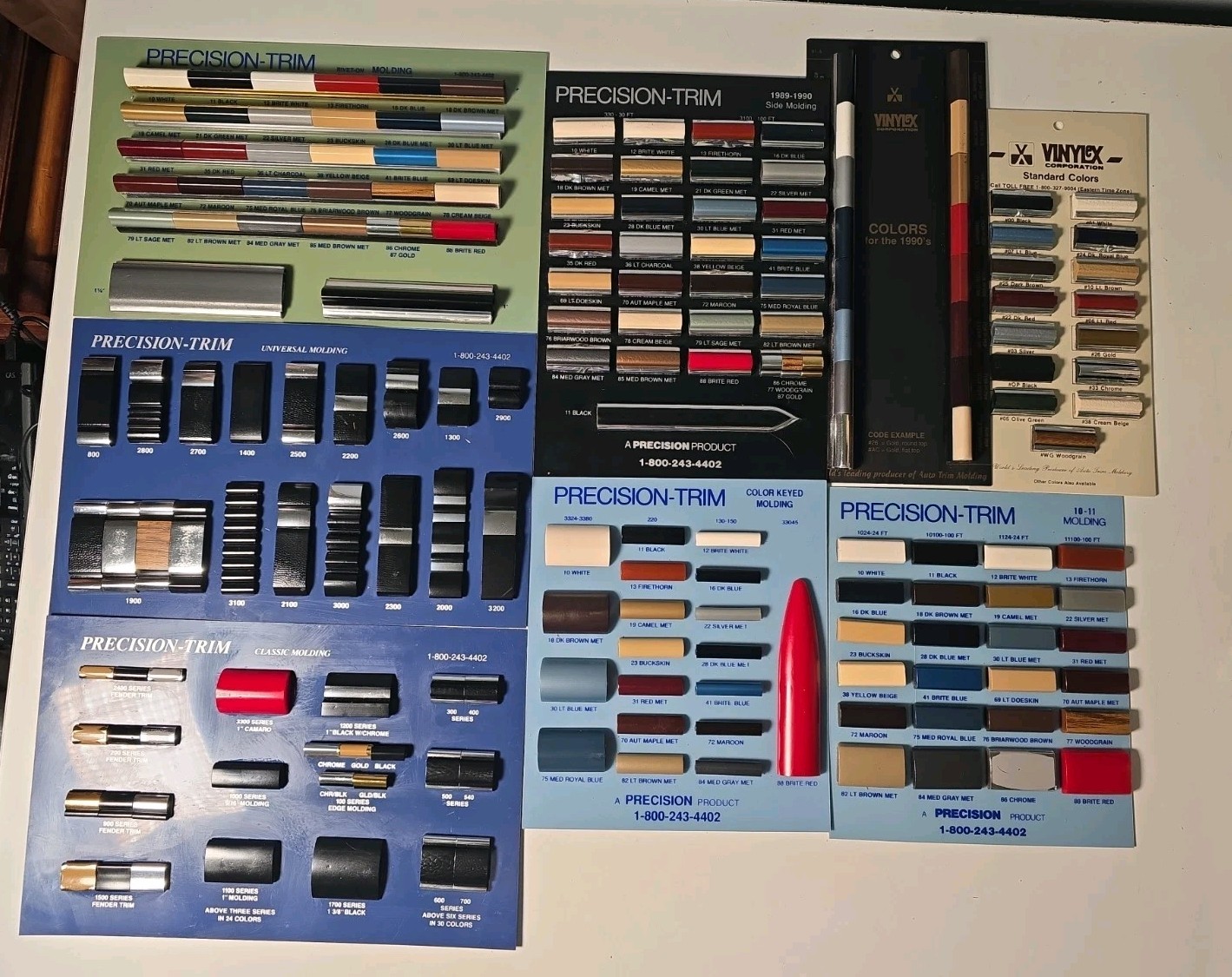 Vintage Precision-Trim and VinylEx Automotive Side Molding Display Cards