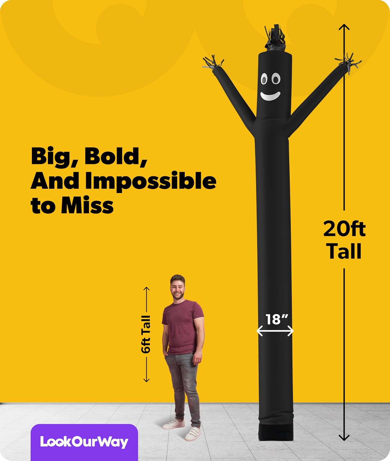 Air Dancers Inflatable Tube Man Attachment – 20 Feet Tall Wacky Waving Inflatabl