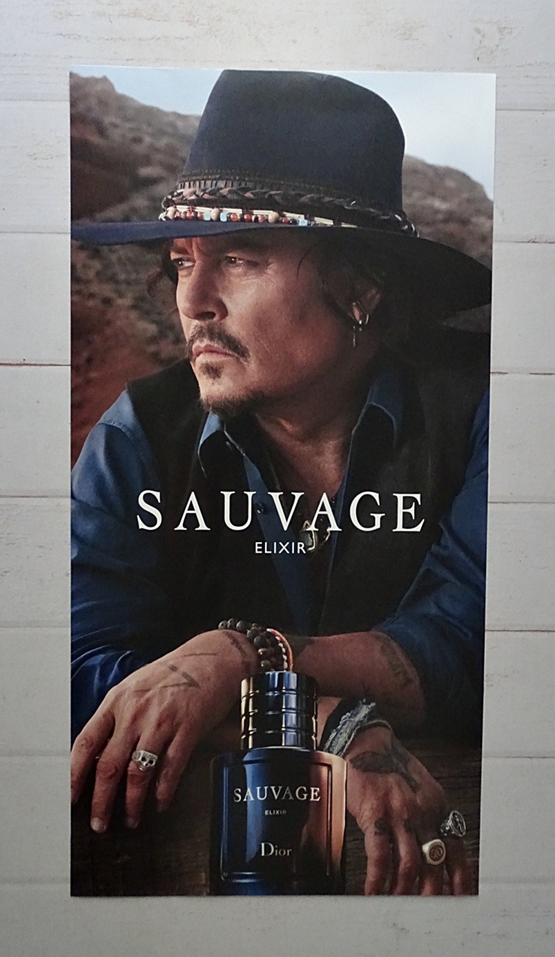 Dior SAUVAGE Johnny Depp Elixir Ulta Beauty Promo Display Poster Sign 32X16
